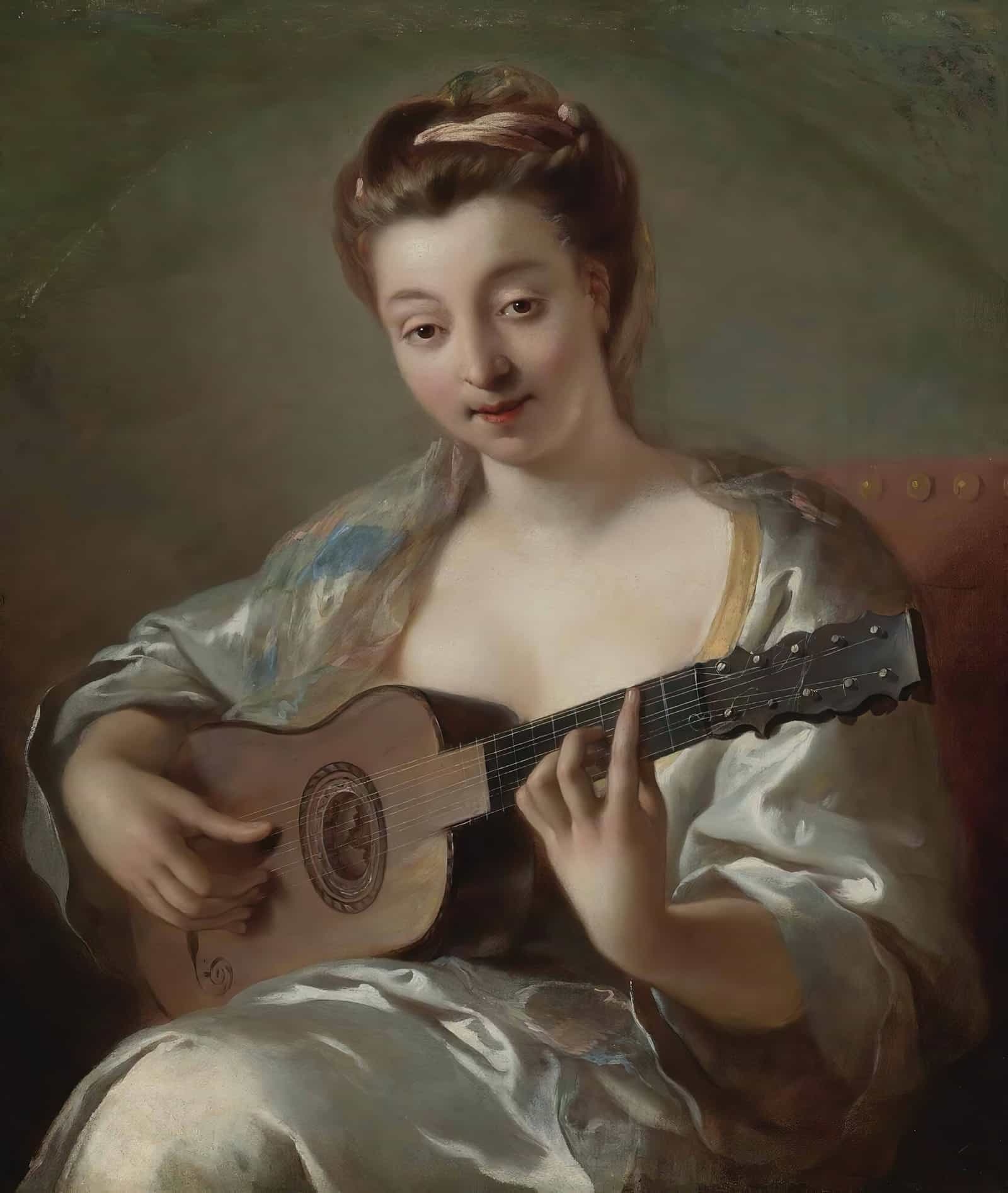 The Guitar Player by Jean Francois De Troy - Image 2