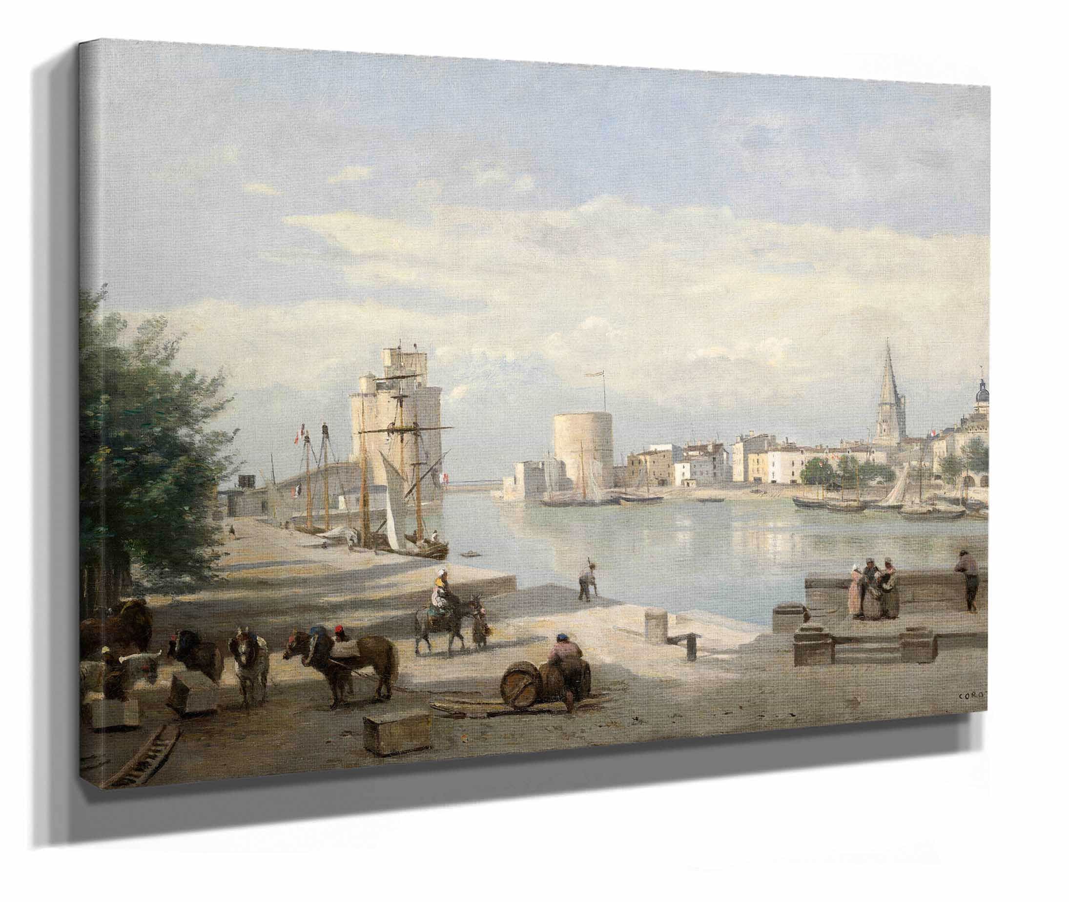 The Harbor Of La Rochelle by Jean Baptiste Camille Corot - Image 2