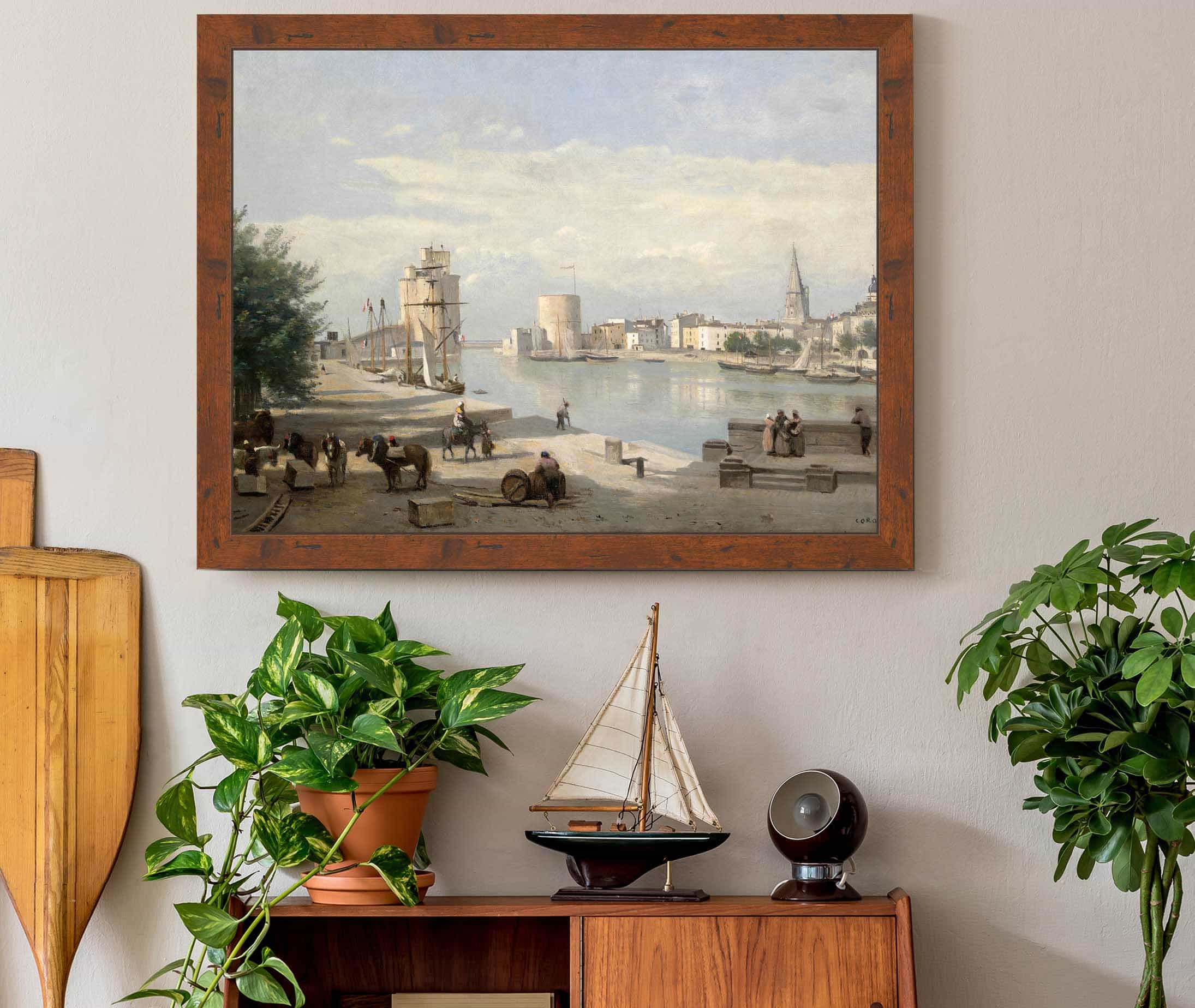 The Harbor Of La Rochelle by Jean Baptiste Camille Corot - Image 3