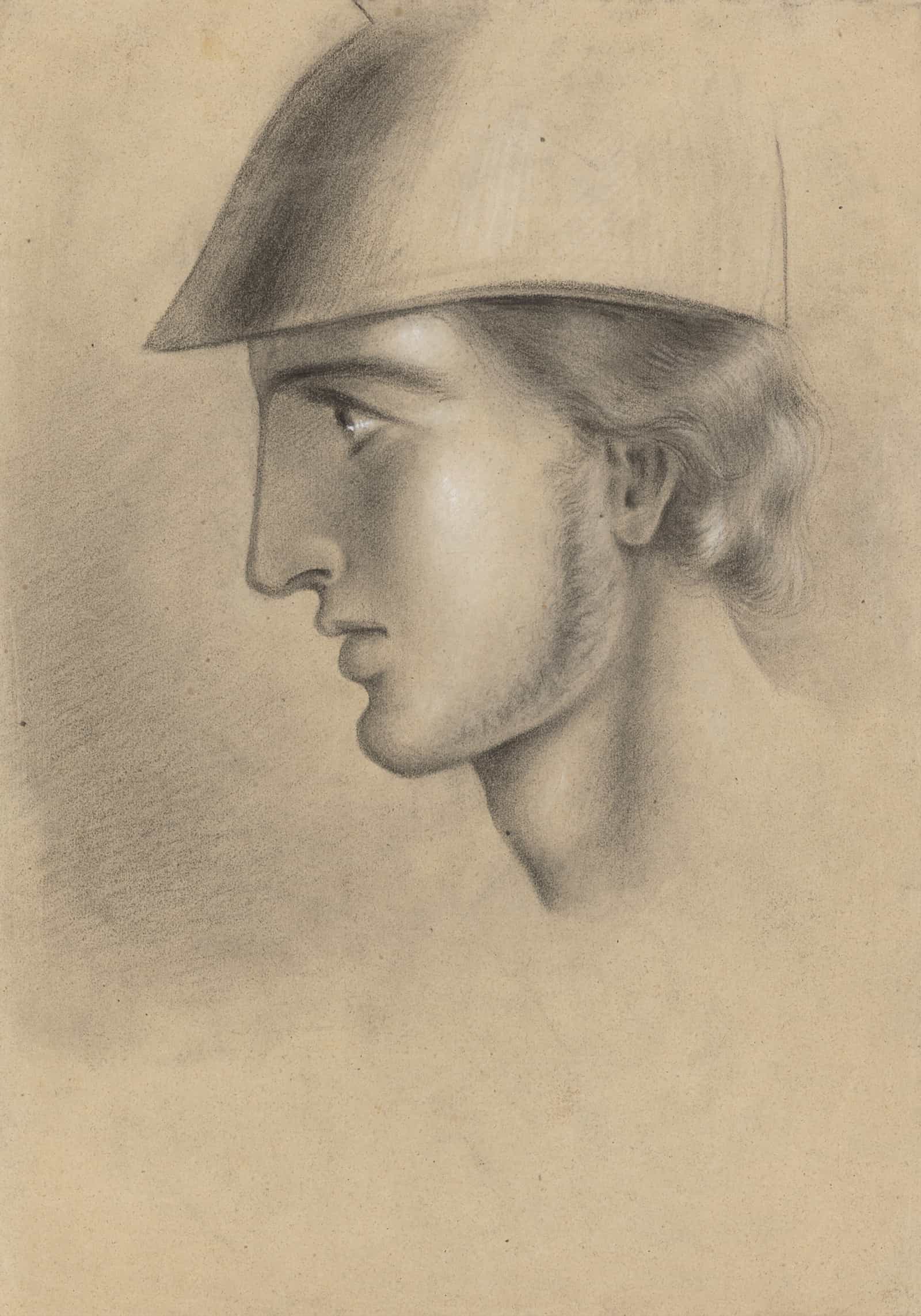 The Head Of A Young Man In A Helmet by Ladislav Mednyanszky