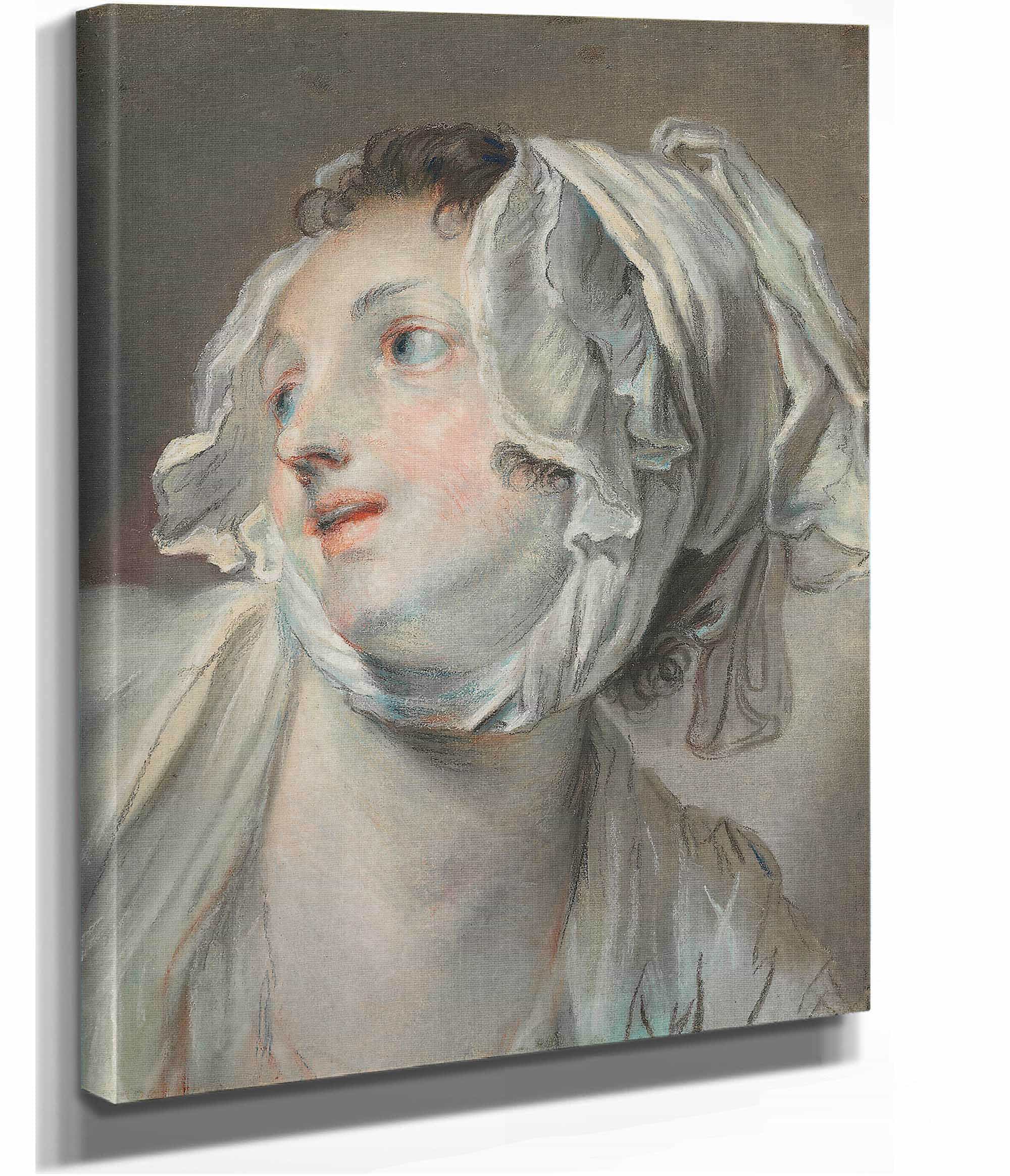 The Head Of A Young Woman Wearing A Bonnet And Facing Left by Jean Baptiste Greuze