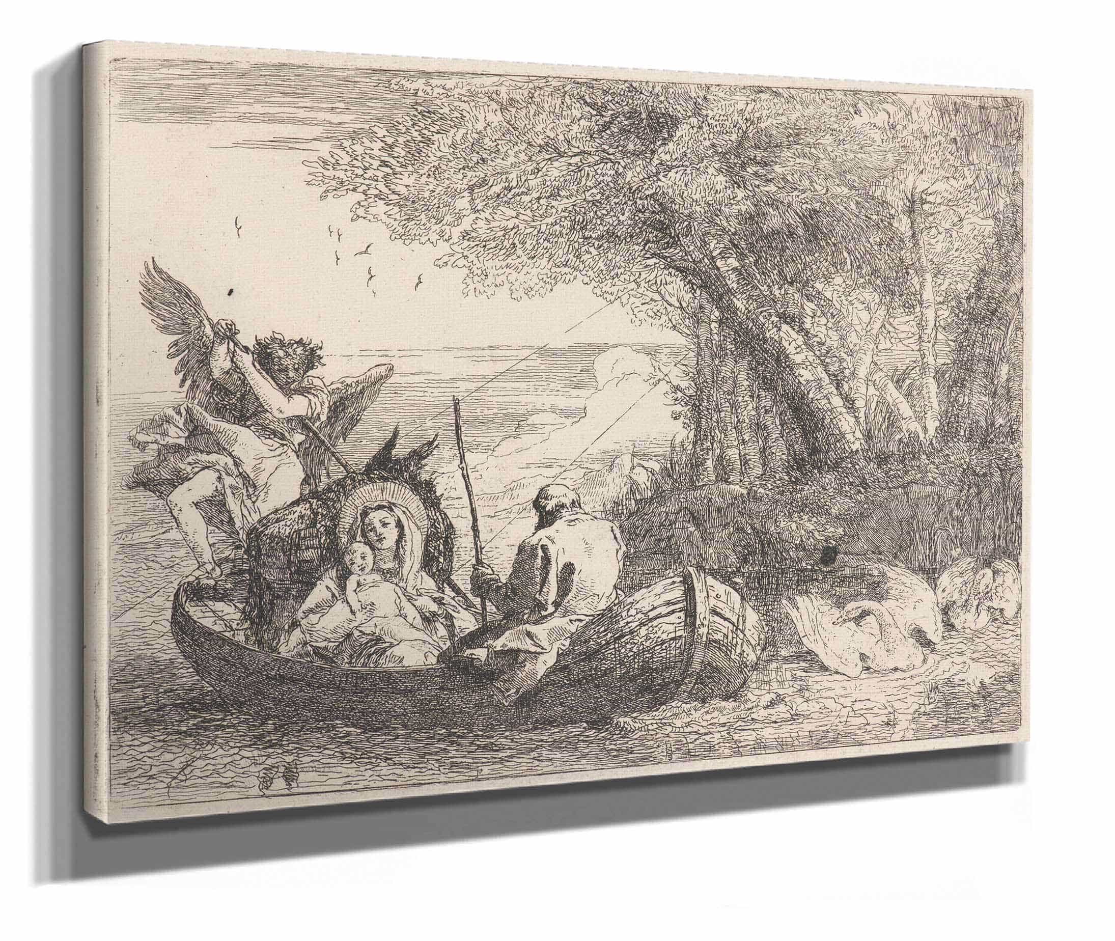 The Holy Family Being Ferried Across The River by Giovanni Domenico Tiepolo