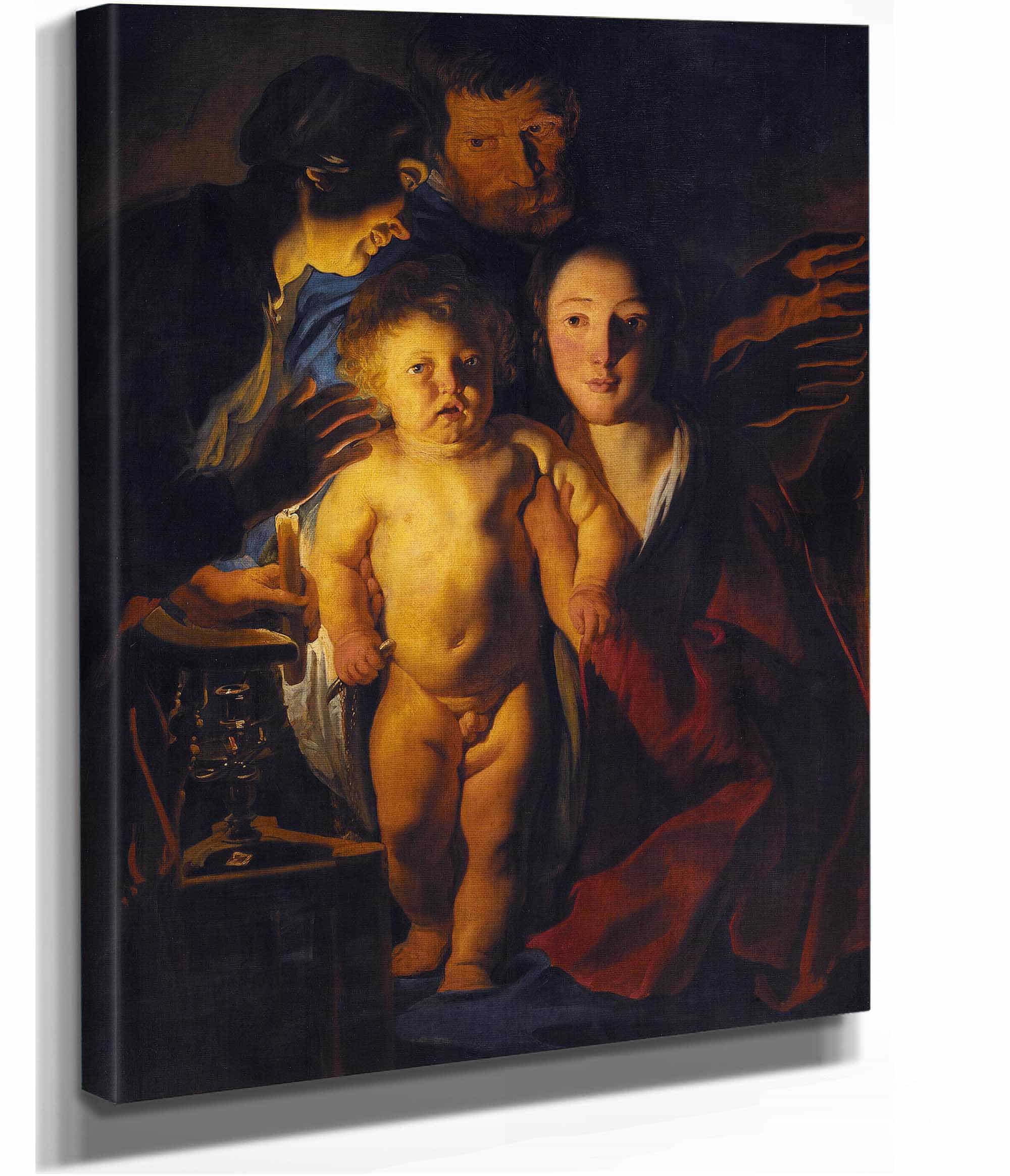 The Holy Family By Candlelight Between Circa And Circa by Jacob Jordaens - Image 2