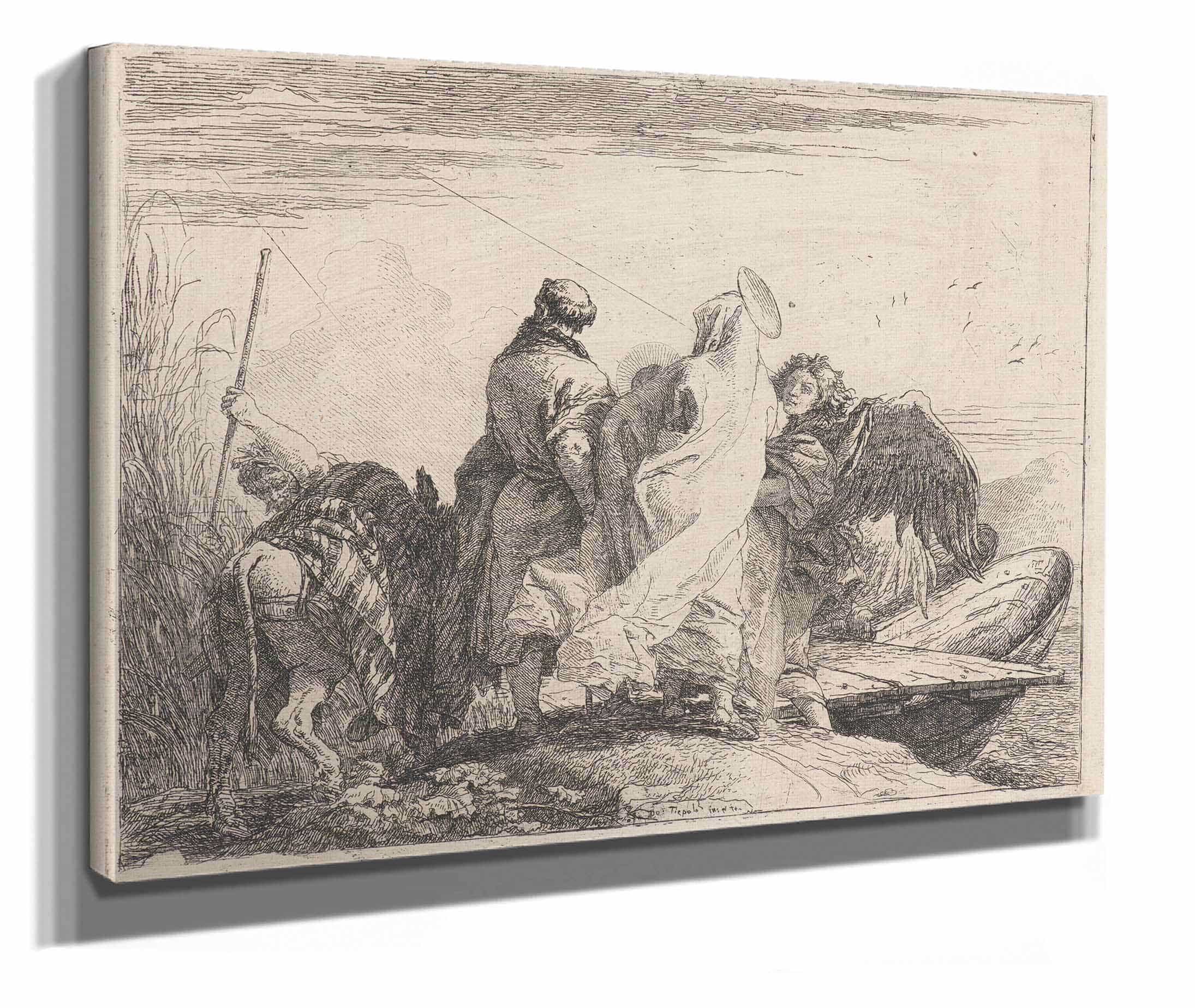 The Holy Family Preparing To Embark by Giovanni Domenico Tiepolo