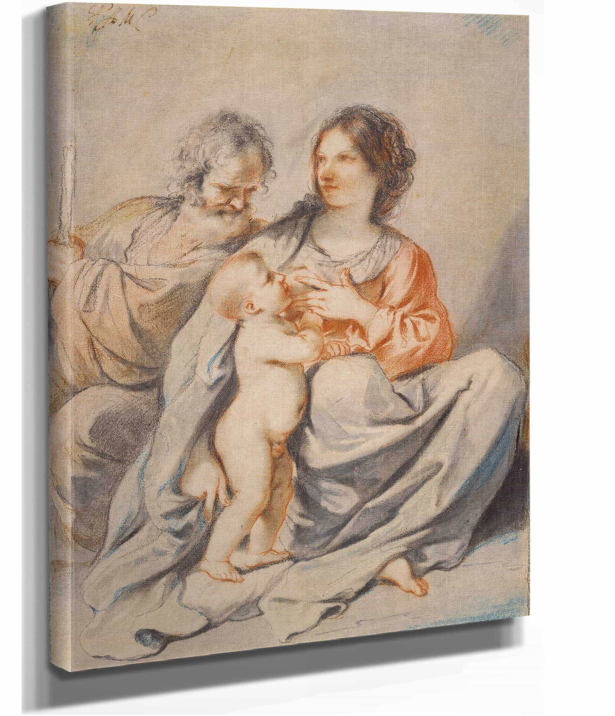The Holy Family S by Guercino - Image 2