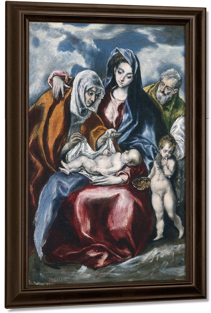 The Holy Family With Saint Anne And The Infant John The Baptist By El Greco - Image 5