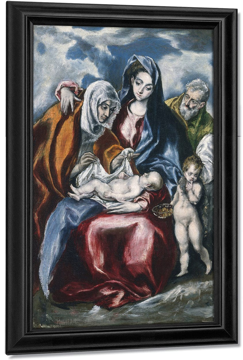 The Holy Family With Saint Anne And The Infant John The Baptist By El Greco - Image 7
