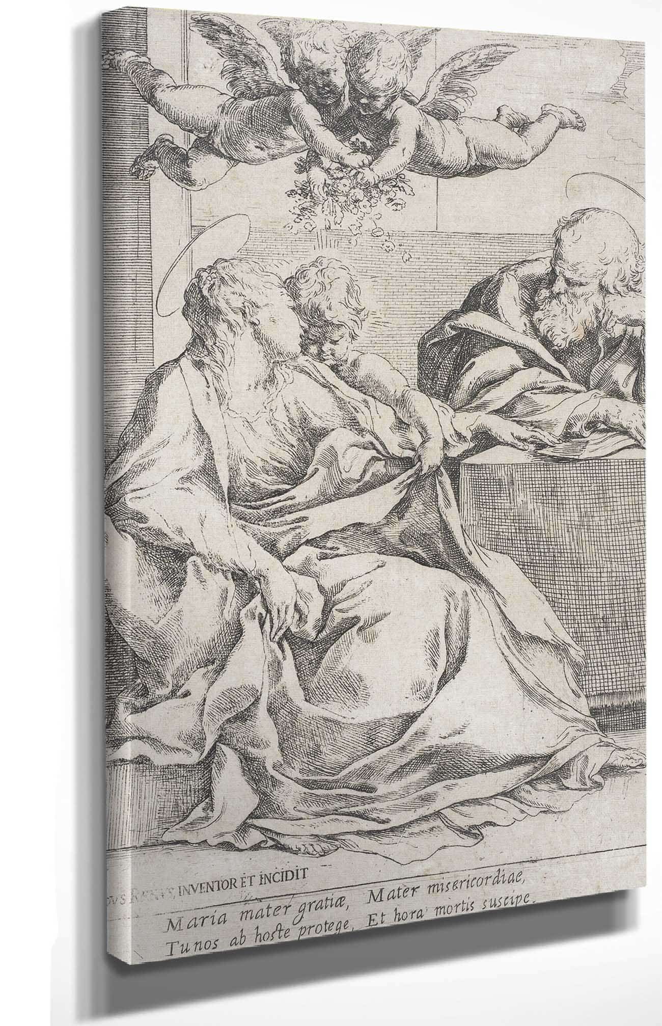 The Holy Family With Two Angels by Guido Reni - Image 4
