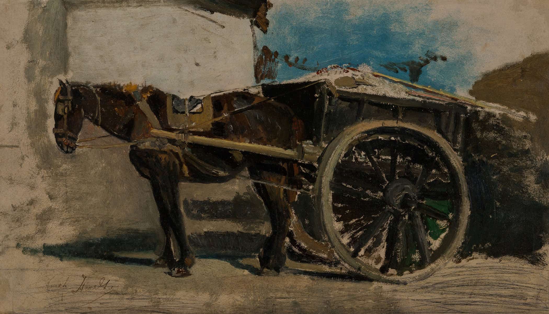 The Horse Cart by Jozef Israels - Image 2