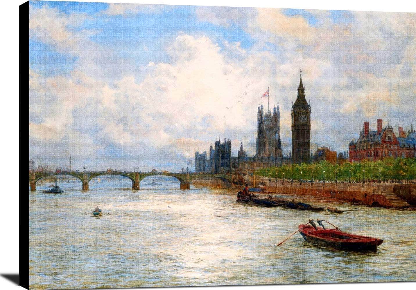 The House Of Parliament Painting William Lionel Wyllie Canvas Art - Image 2