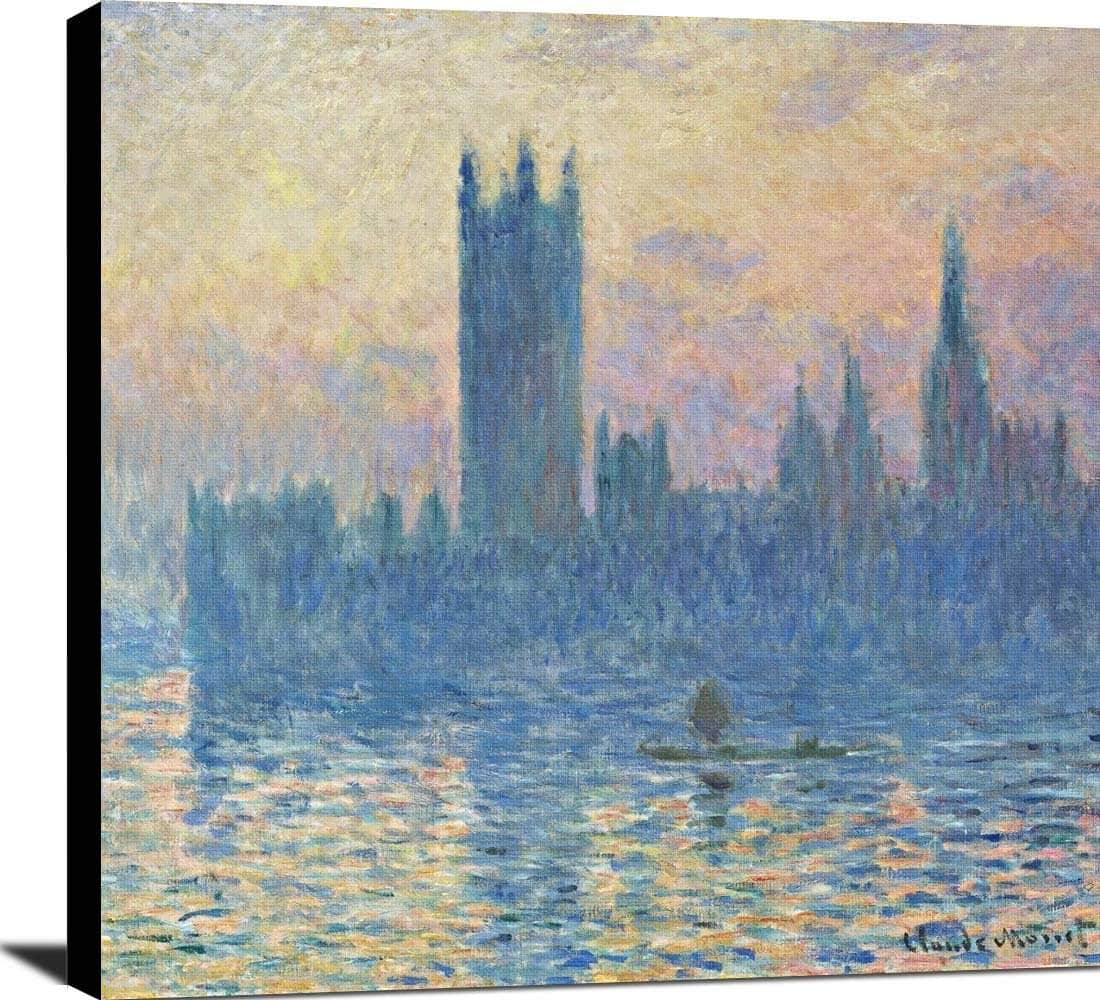 The Houses Of Parliament, Sunset Painting Claude Monet Canvas Art - Image 2
