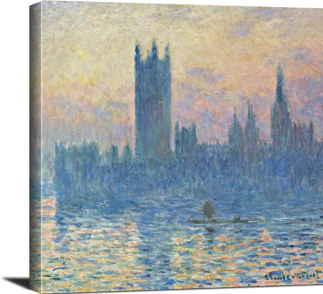 The Houses Of Parliament, Sunset Painting Claude Monet Canvas Art - Image 3