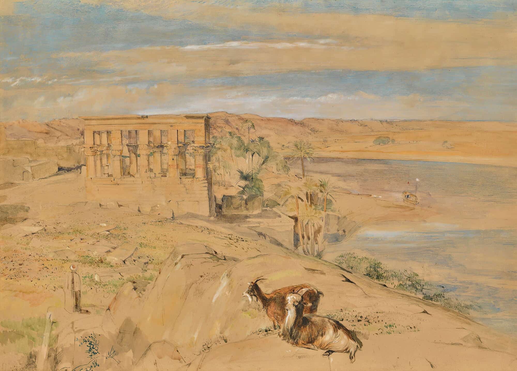 The Hypaethral Temple At Philae Upper Egypt by John Frederick Lewis
