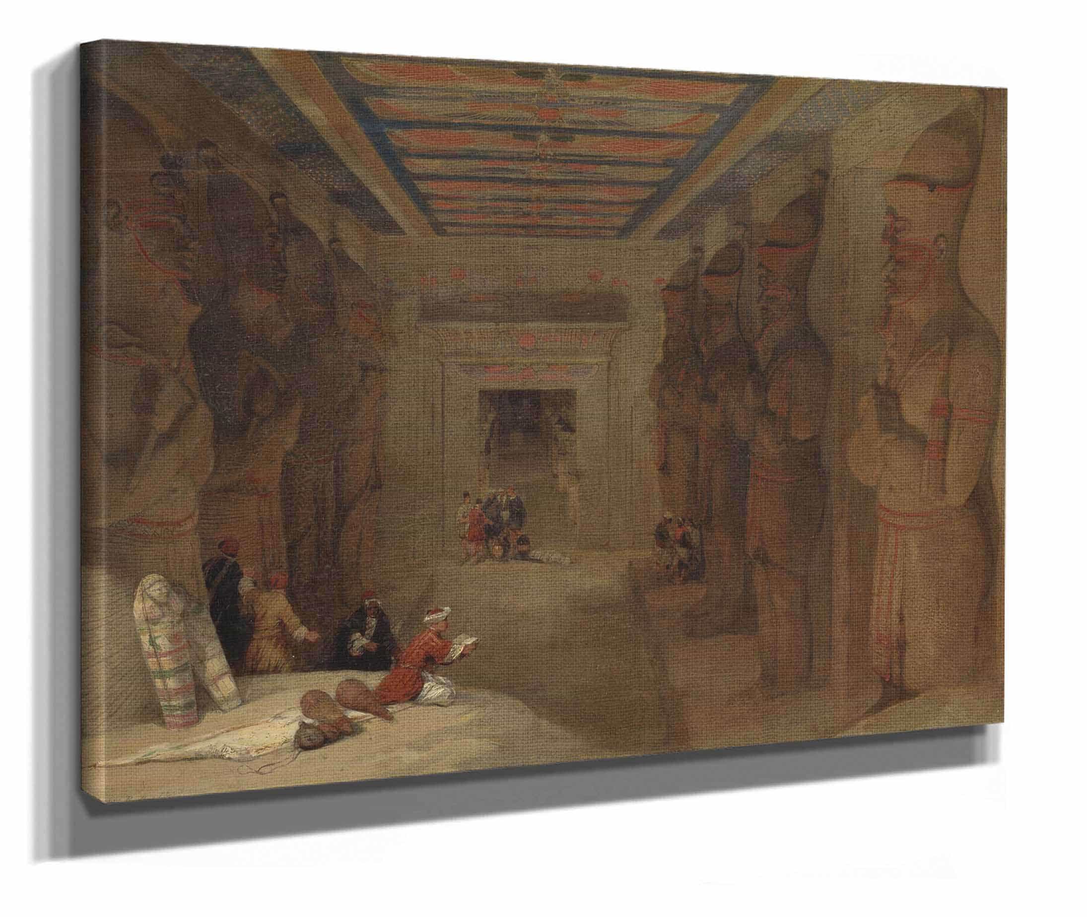 The Hypostyle Hall Of The Great Temple At Abu Simbel Egypt by David Roberts