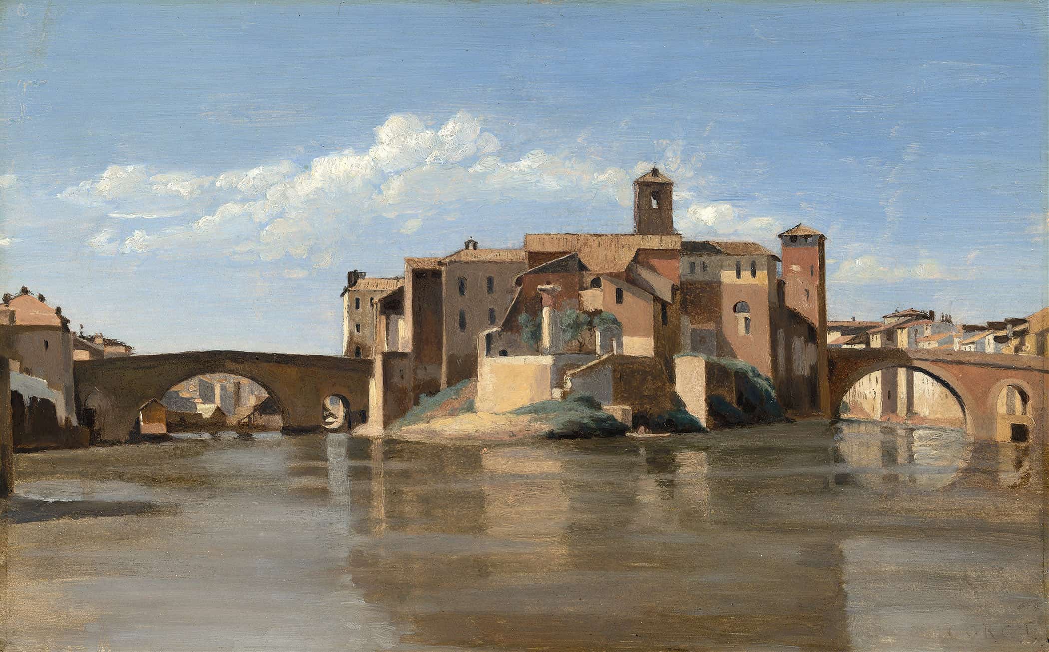 The Island And Bridge Of San Bartolomeorome by Jean Baptiste Camille Corot - Image 2