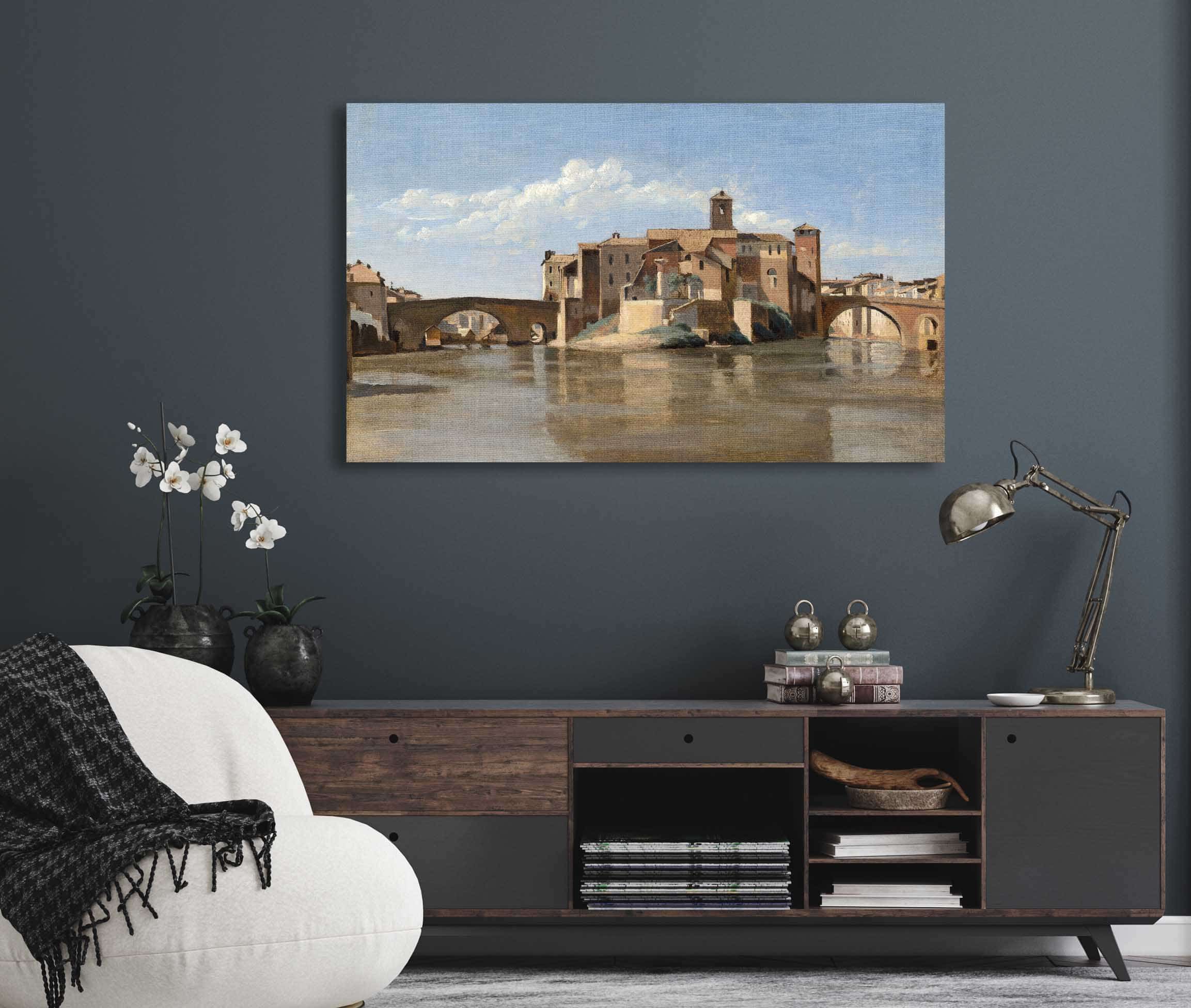 The Island And Bridge Of San Bartolomeorome by Jean Baptiste Camille Corot - Image 5