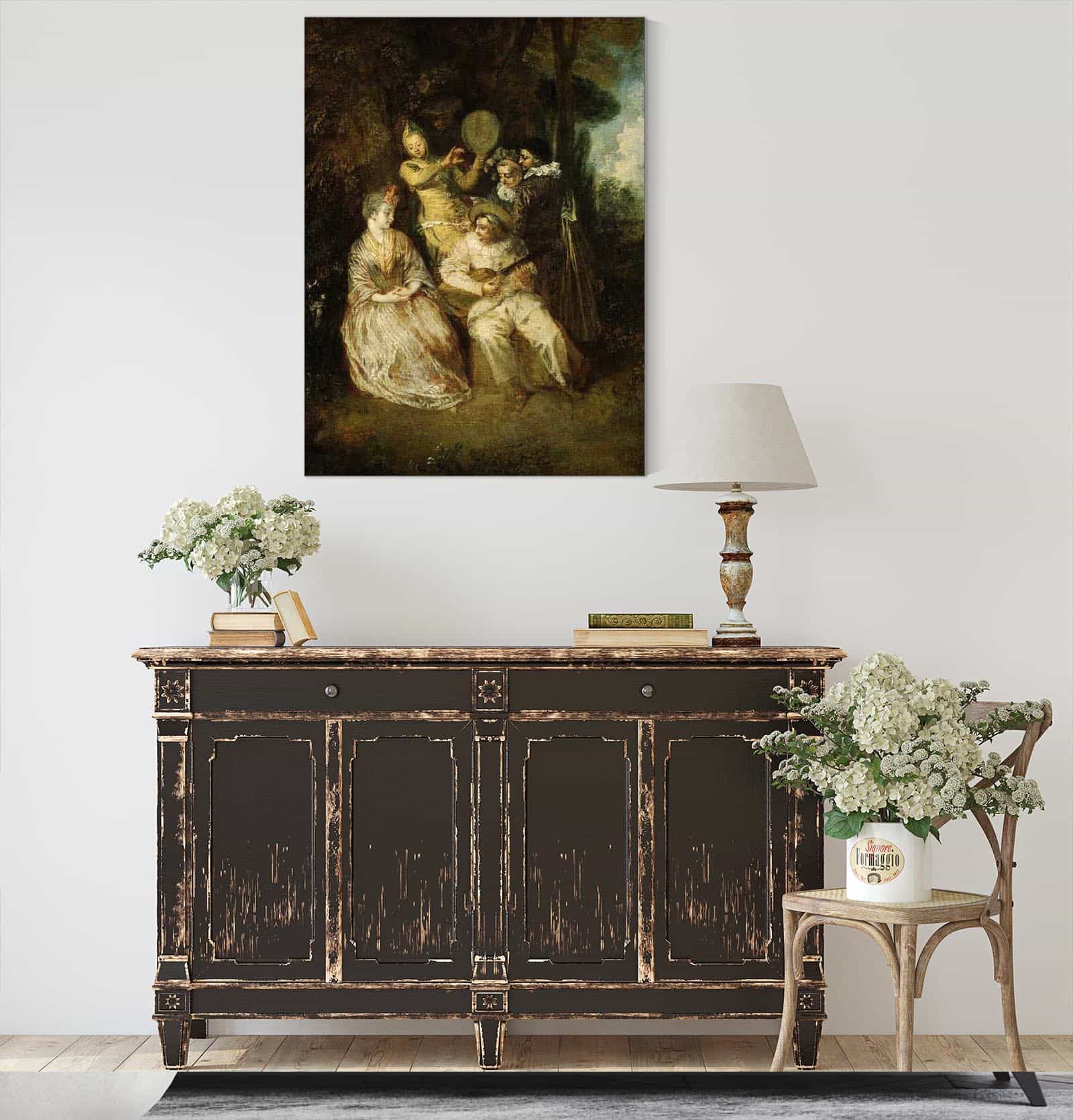 The Italian Serenade by Jean Antoine Watteau - Image 4