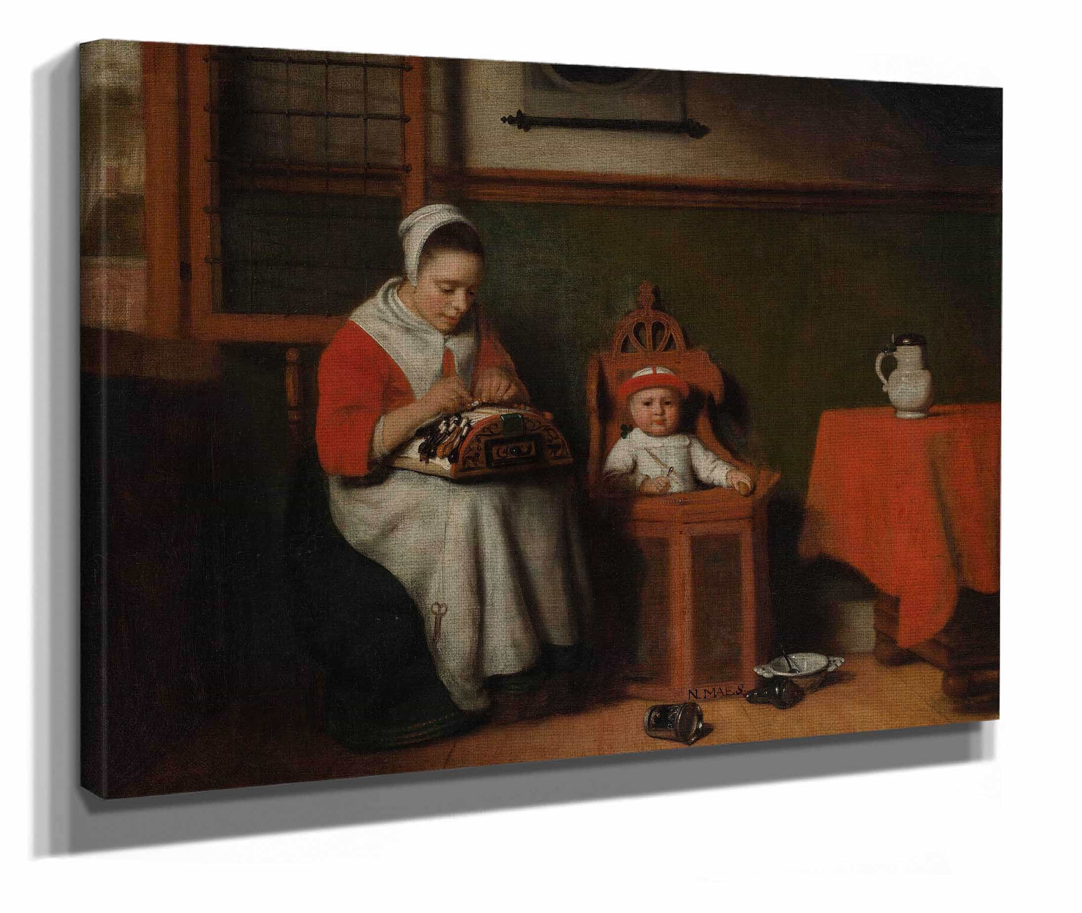 The Lacemaker by Nicolaes Maes - Image 2