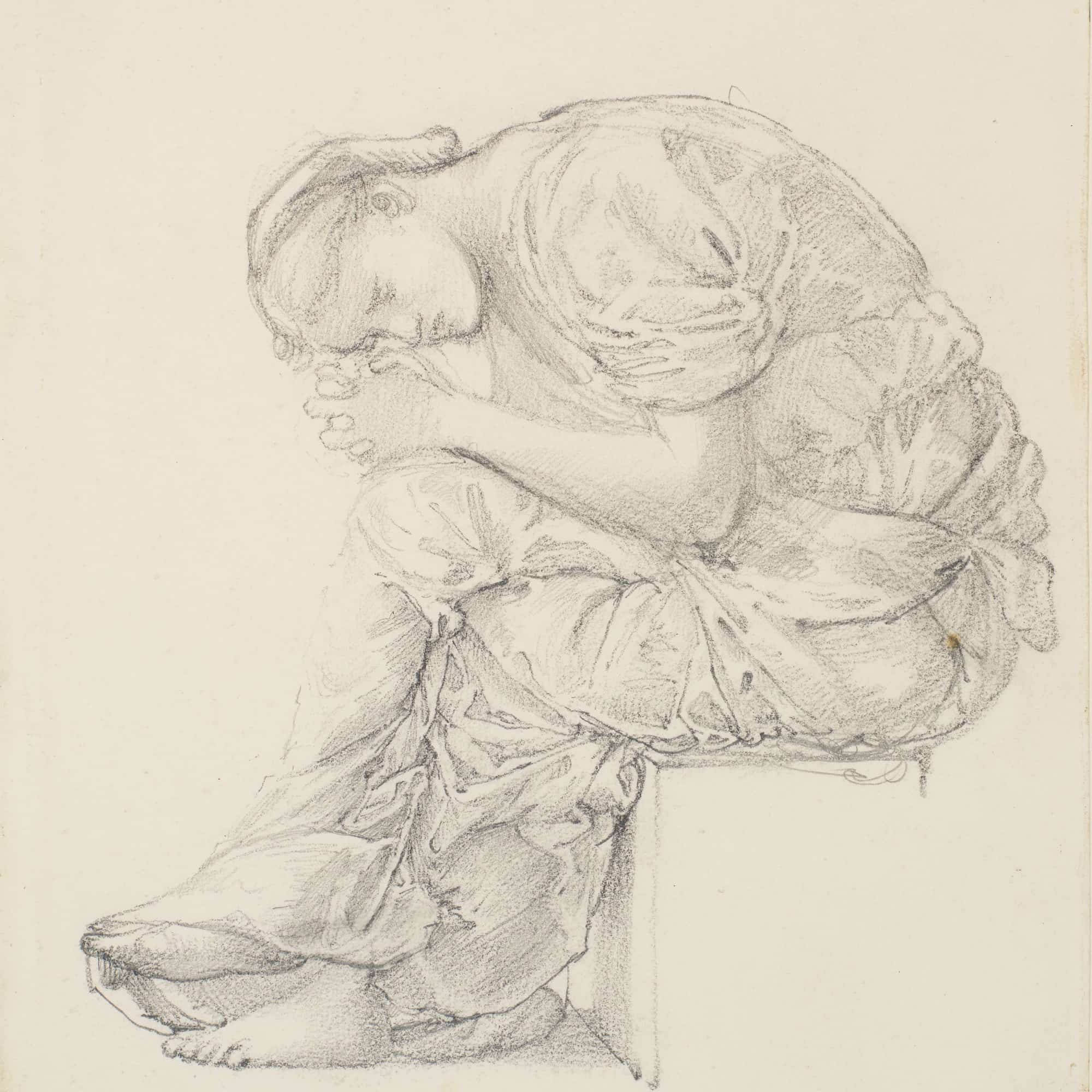 The Lament Study For The Figure On The Right by Sir Edward Coley Burne Jones - Image 4