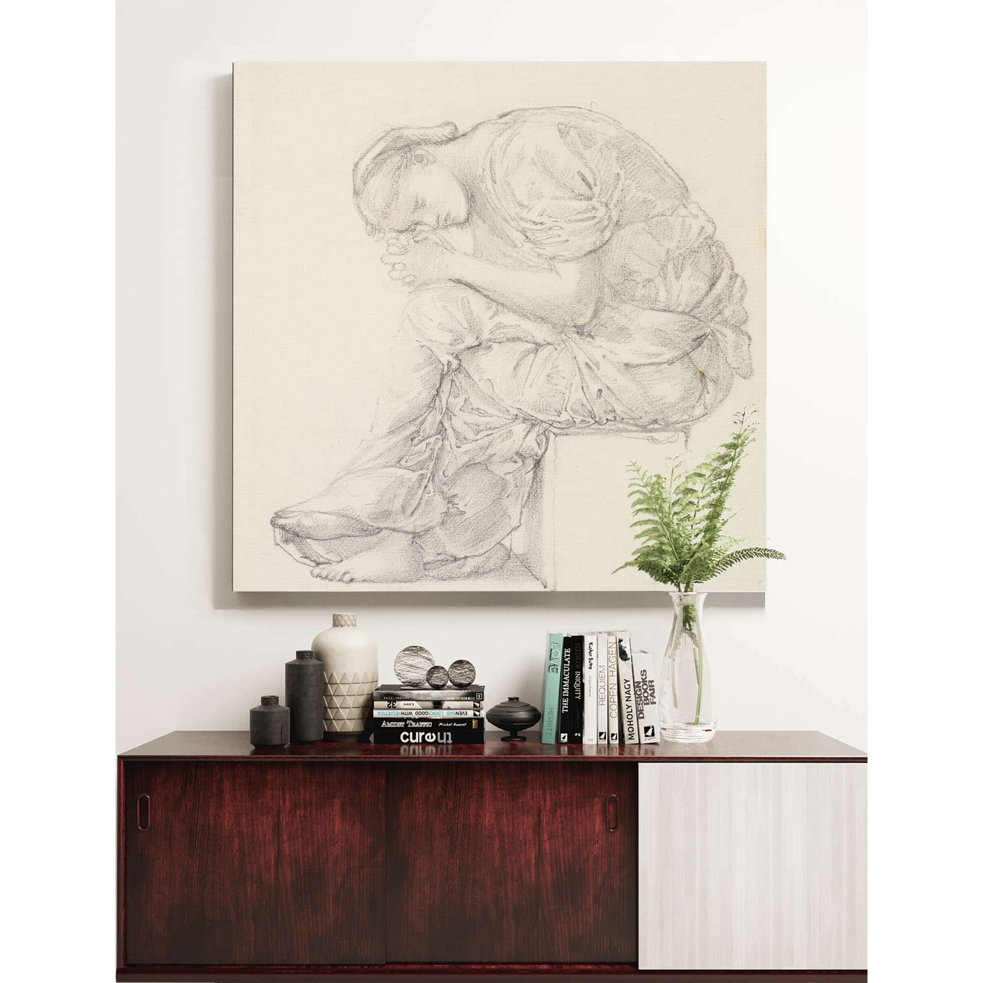 The Lament Study For The Figure On The Right by Sir Edward Coley Burne Jones - Image 5