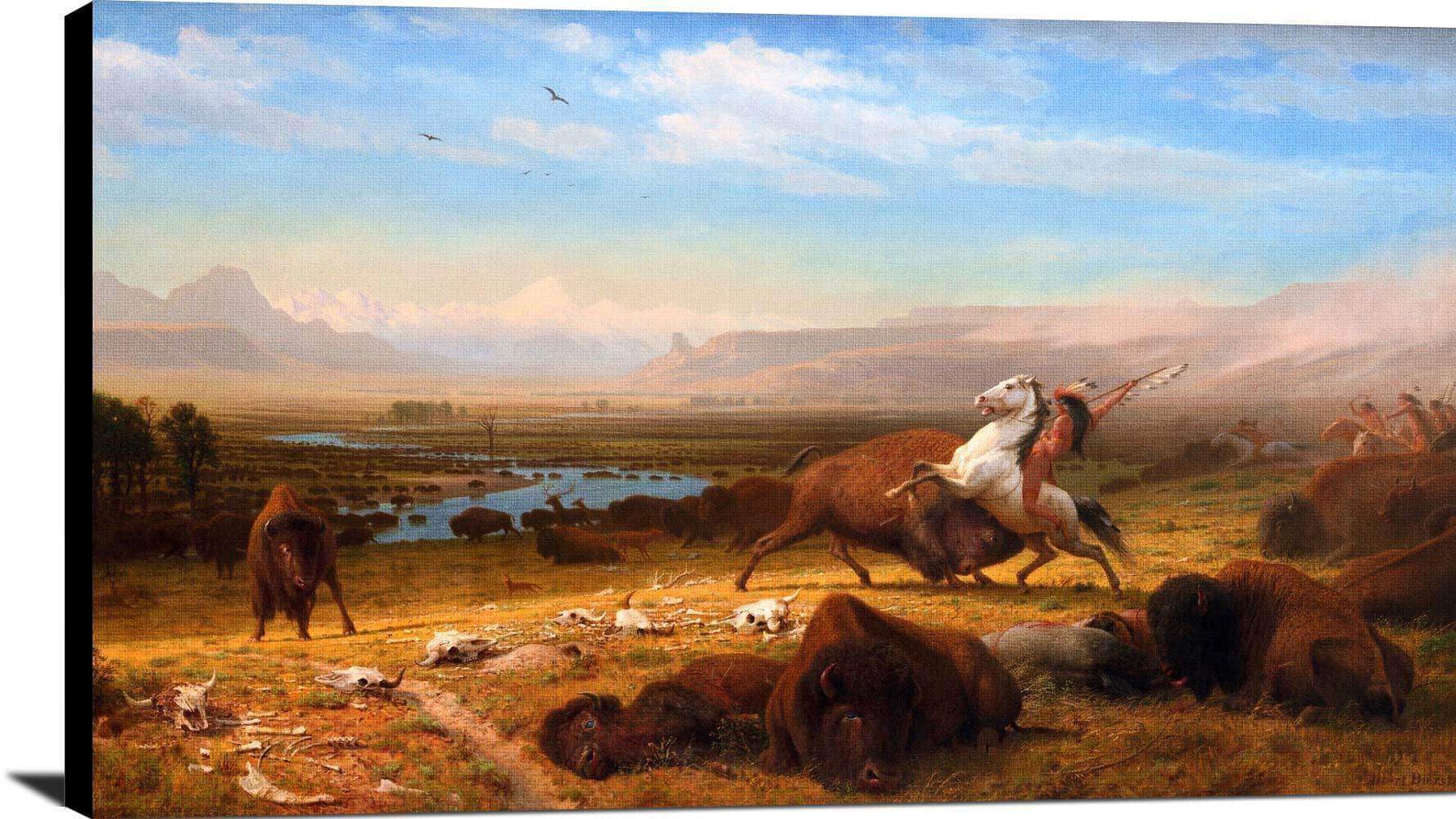 The Last Of The Buffalo Painting Albert Bierstadt Canvas Art - Image 2