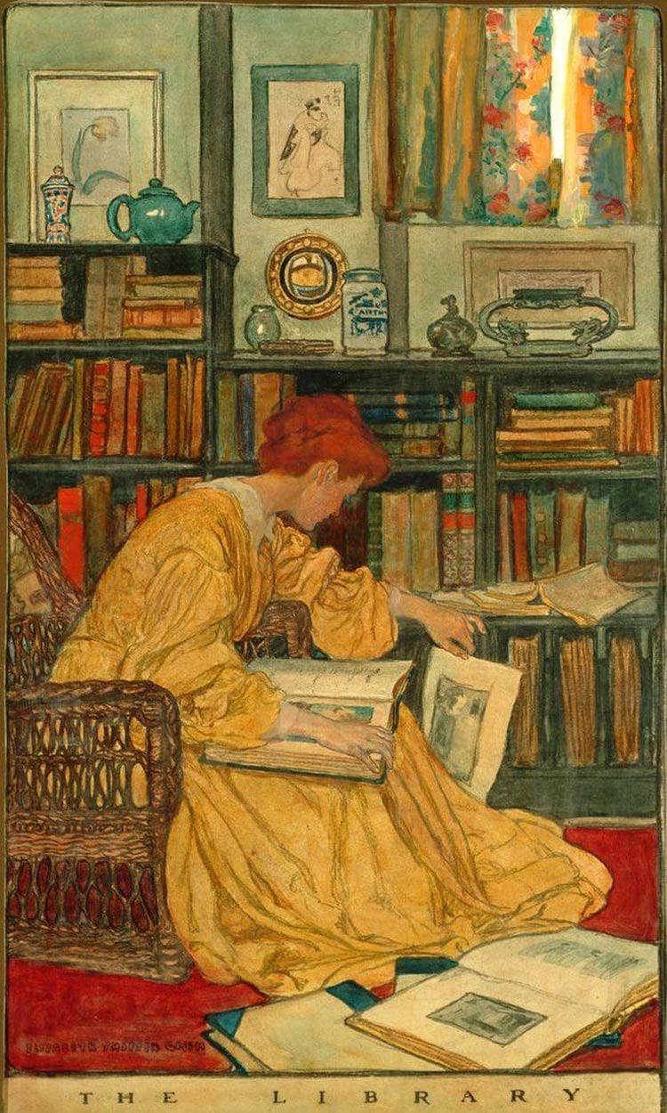 The Library By Elizabeth Shippen Green - Image 6