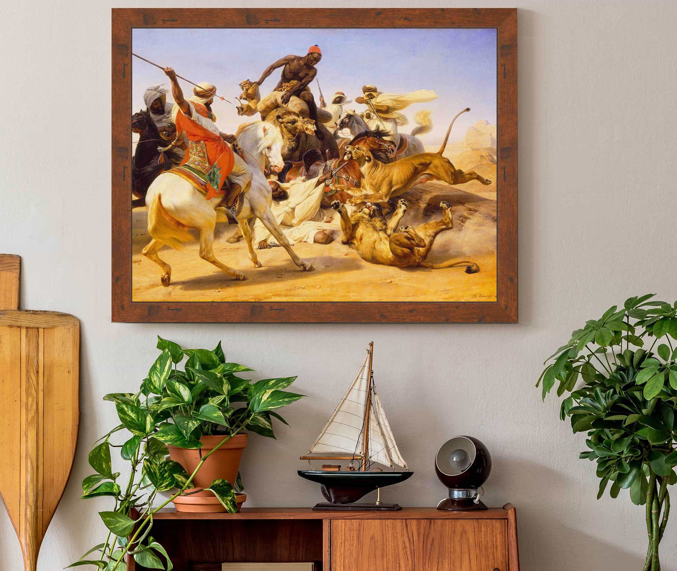 The Lion Hunt by Horace Vernet - Image 3