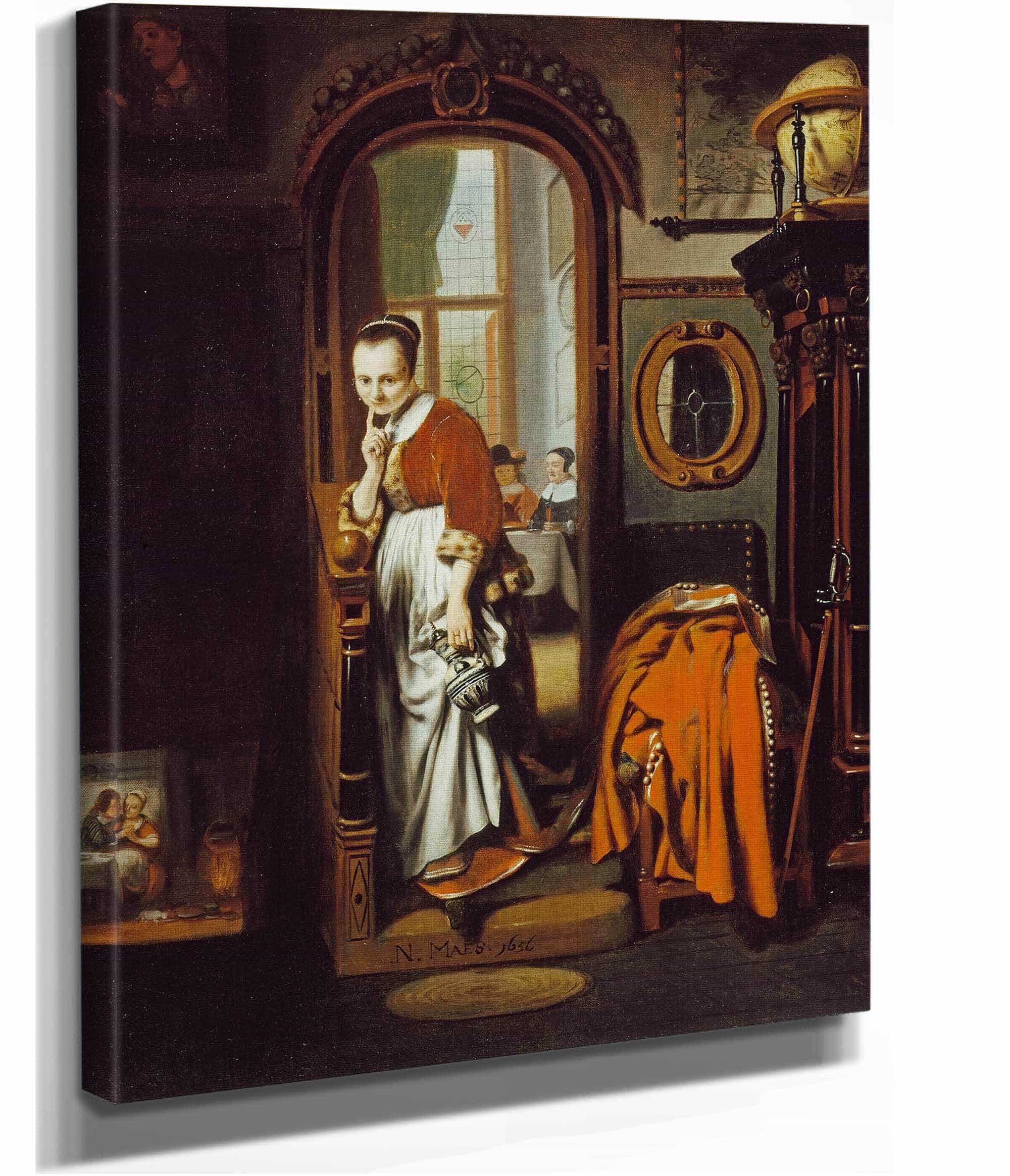 The Listening Housewife The Eavesdropper by Nicolaes Maes - Image 2