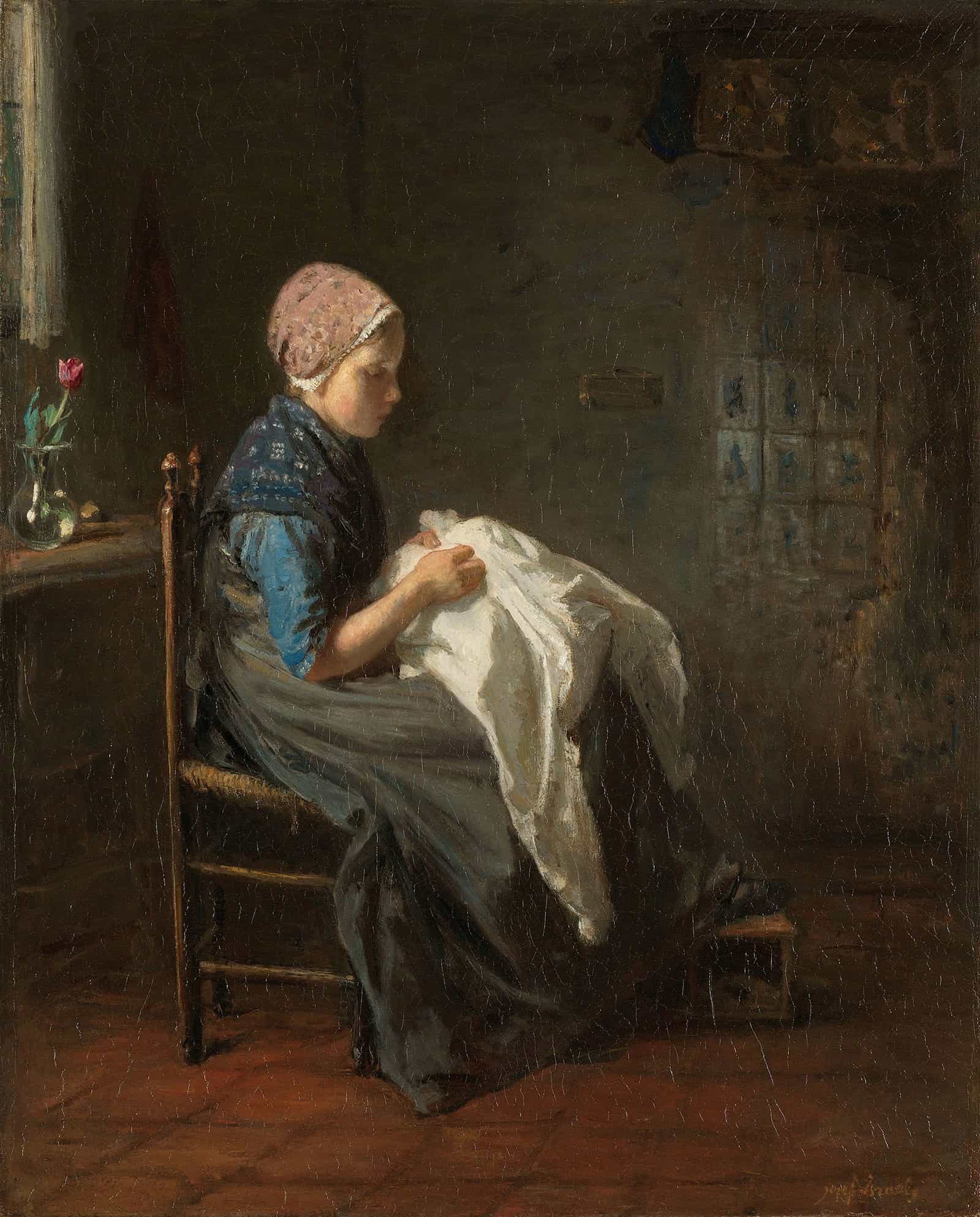 The Little Seamstress by Jozef Israels
