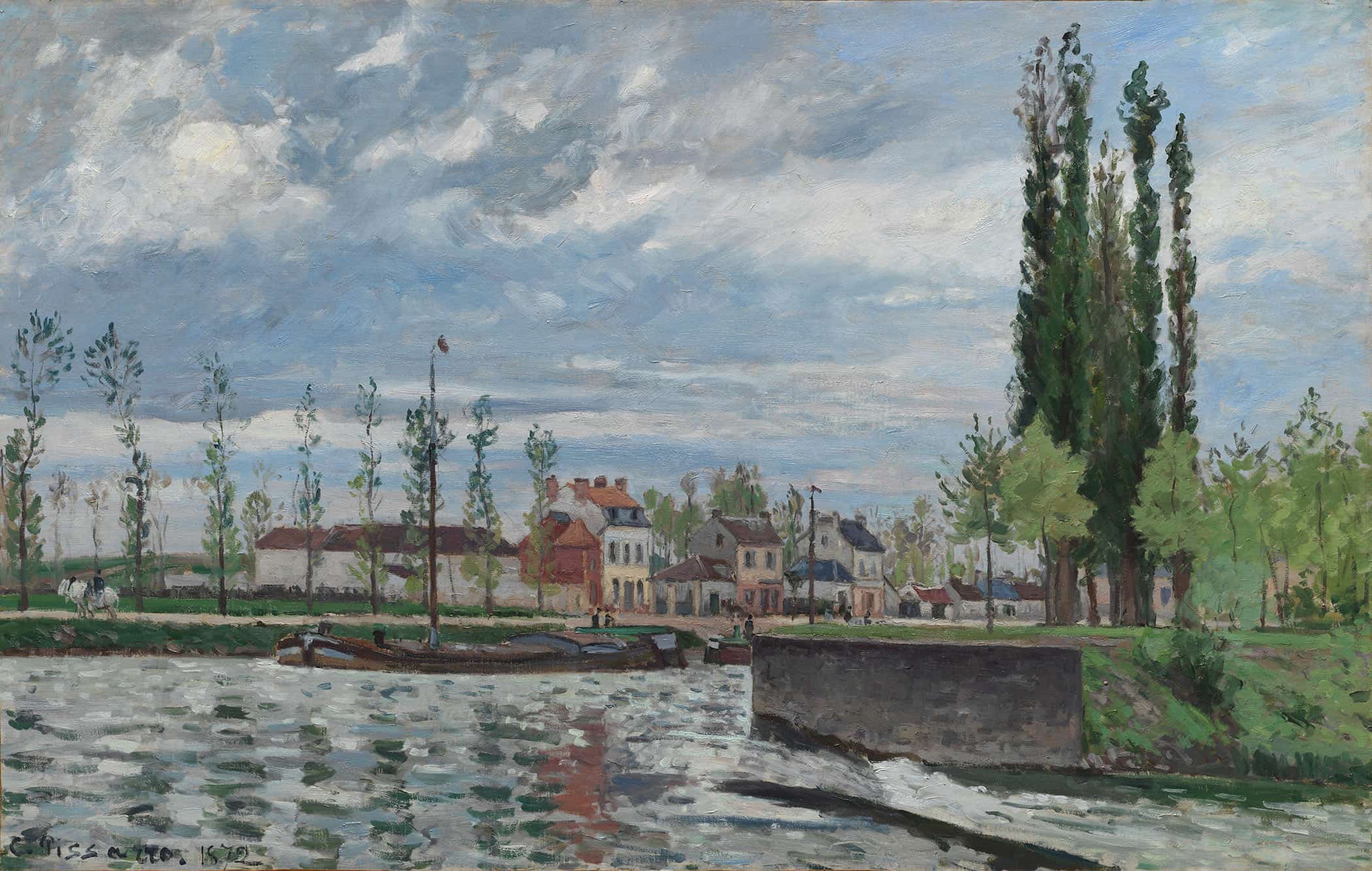 The Lock At Pontoise by Camille Pissarro - Image 8