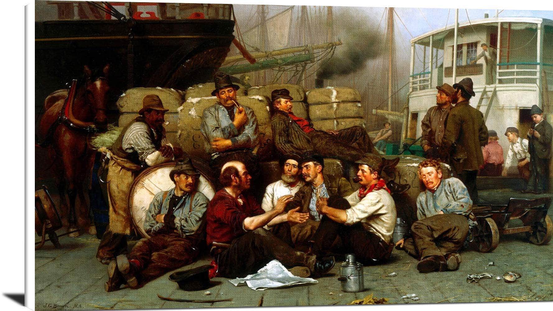 The Longshoremen's Noon Painting John George Brown Canvas Art