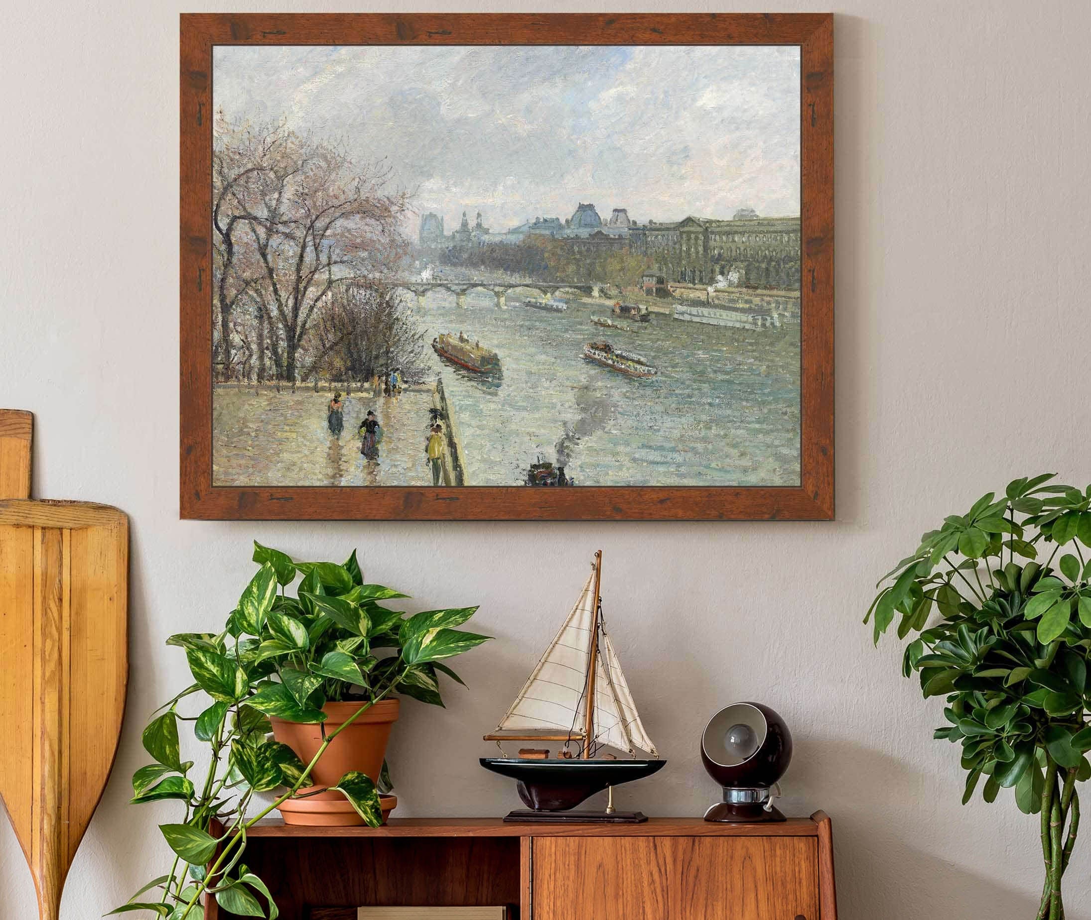 The Louvreafternoon Rainy Weather by Camille Pissarro - Image 3