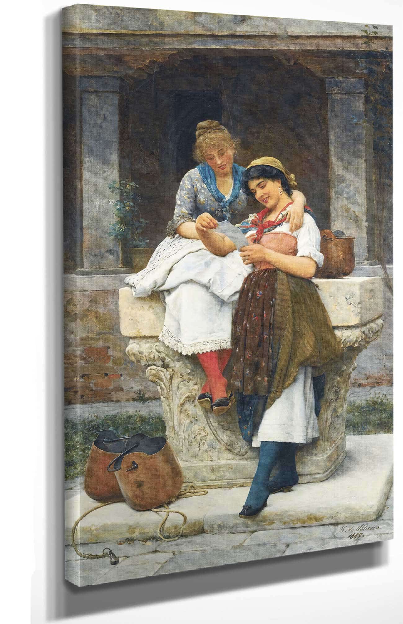 The Love Letter by Eugen Von Blaas - Image 4