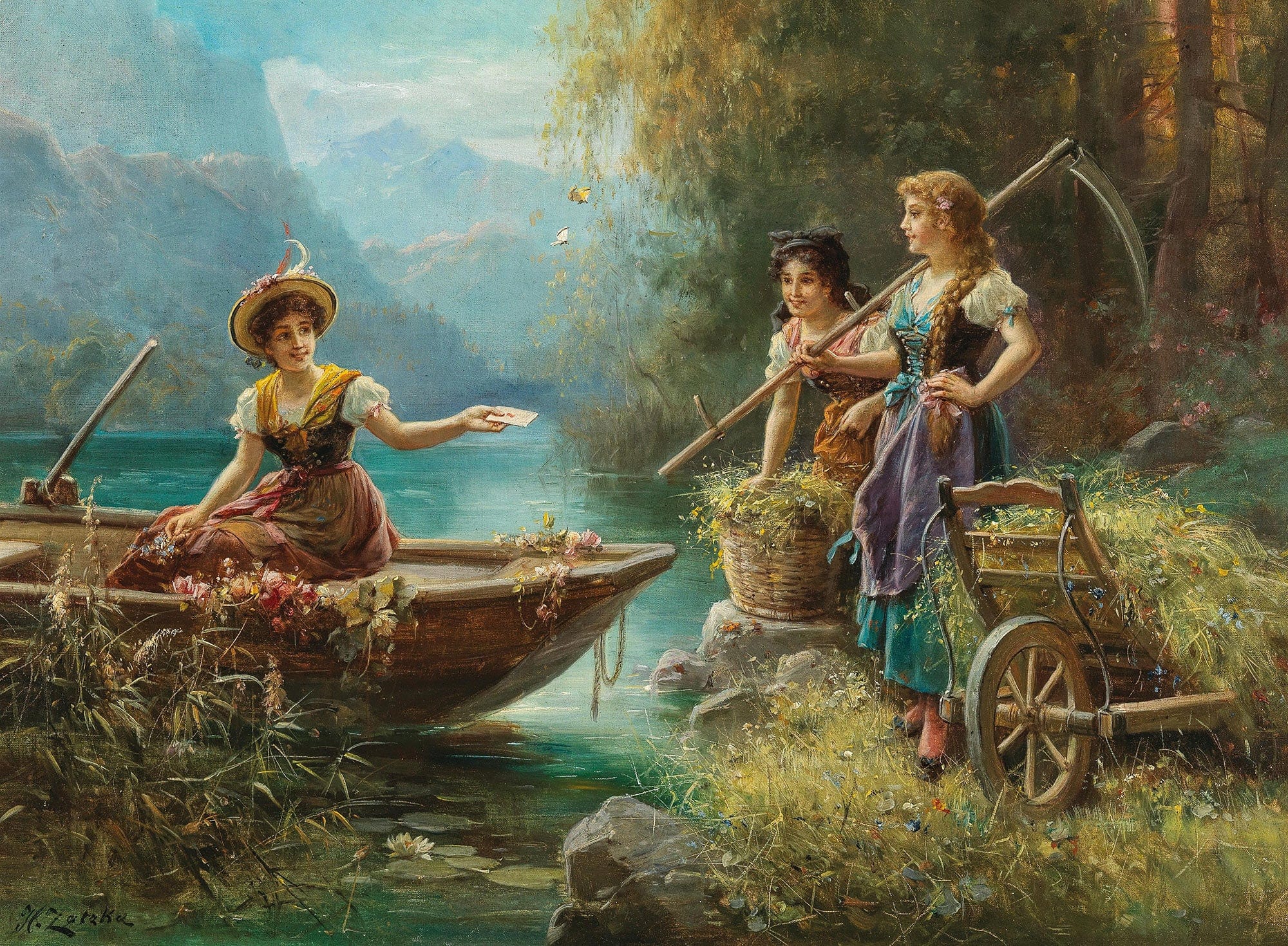 The Love Message by Hans Zatzka - Image 5