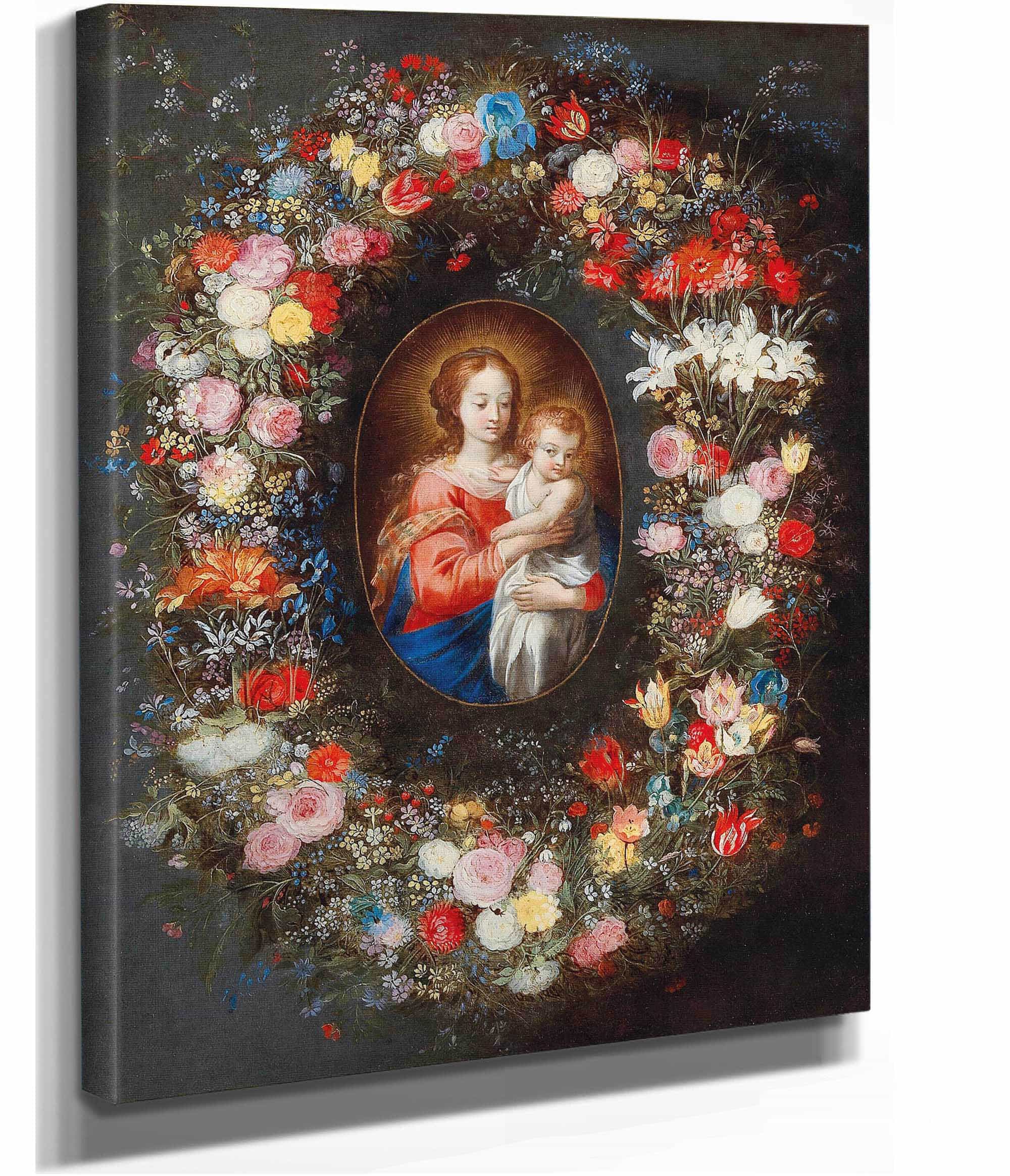The Madonna And Child Surrounded By A Floral Garland by Jan Brueghel The Younger - Image 2