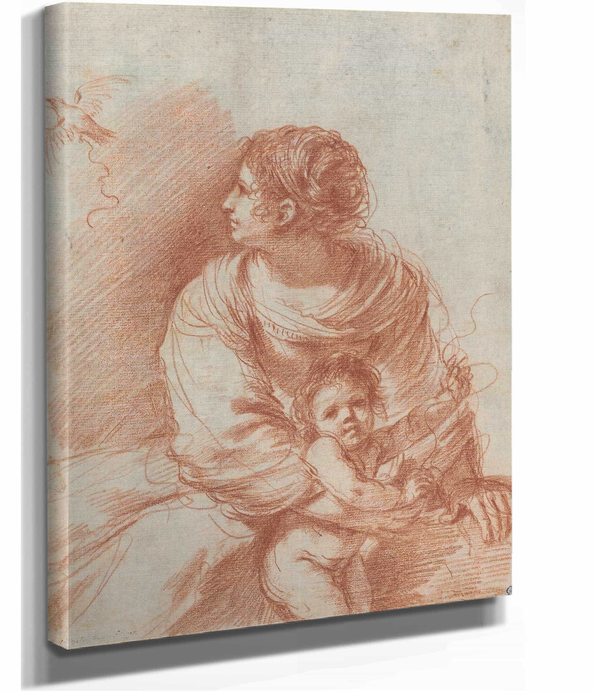 The Madonna And Child With An Escaped Goldfinch Early S by Guercino - Image 2