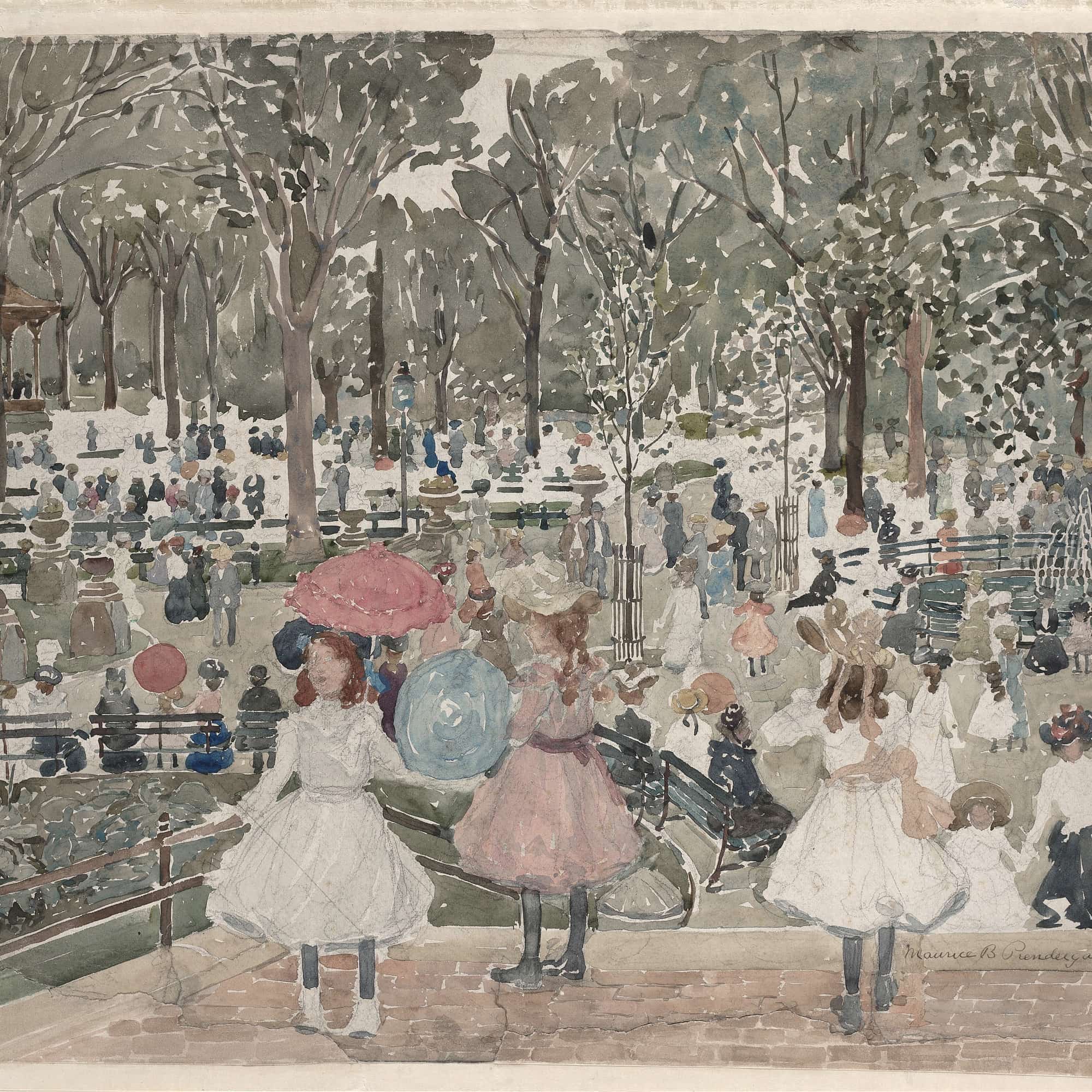 The Mall Central Park by Maurice Prendergast - Image 4