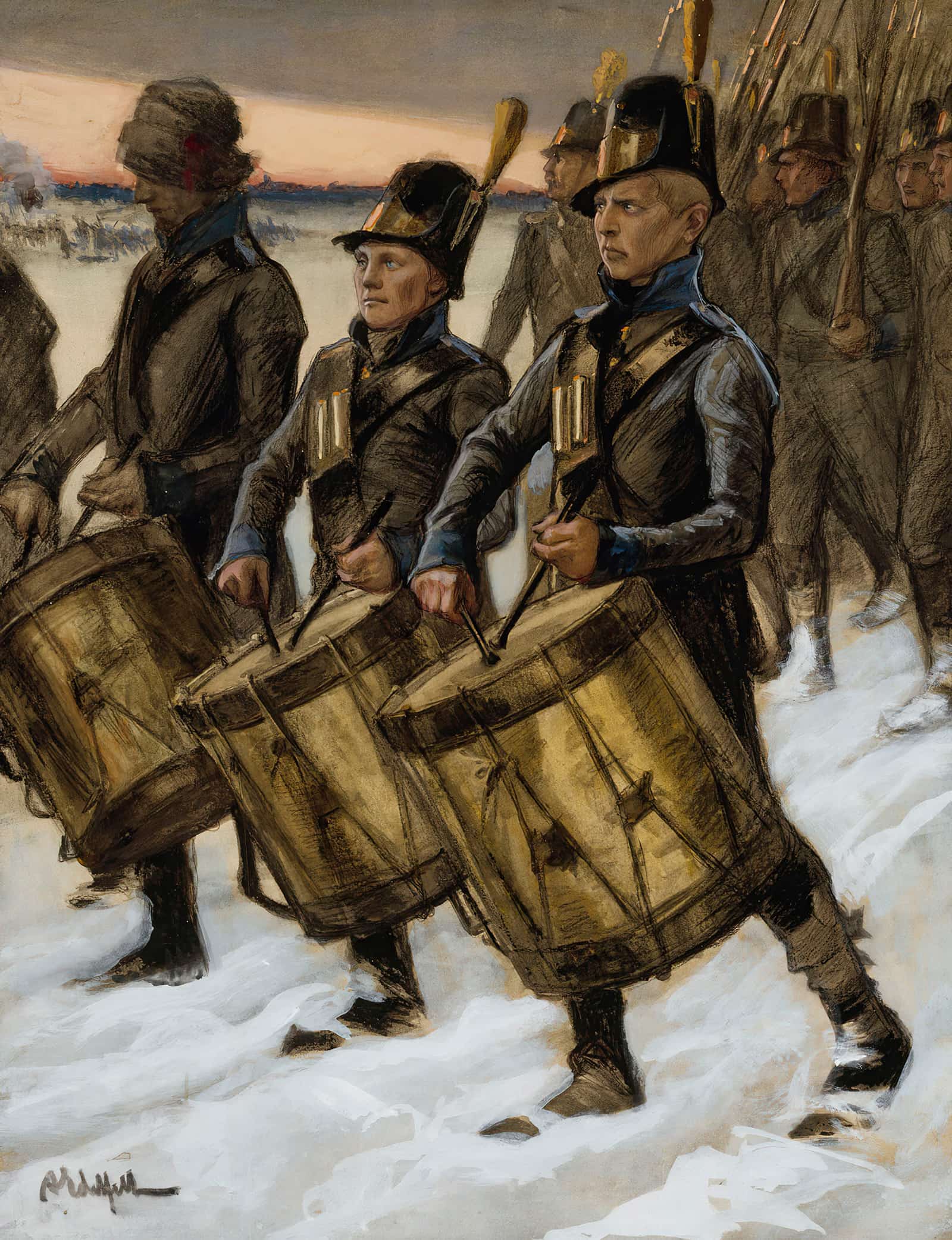 The March Of The Bjorneborg Regiment by Albert Edelfelt