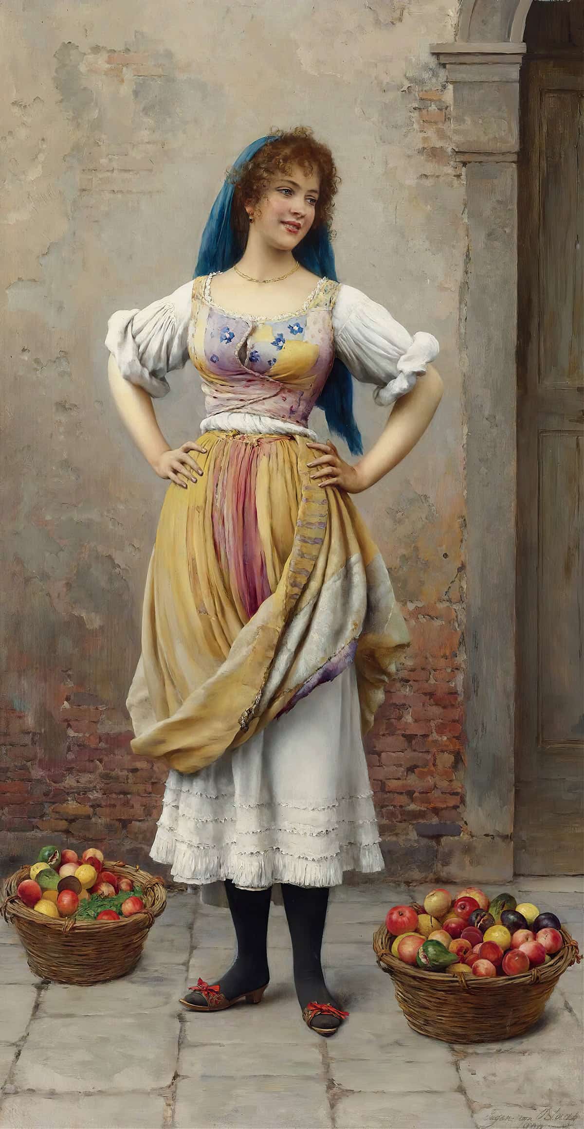 The Market Girl by Eugen Von Blaas - Image 3
