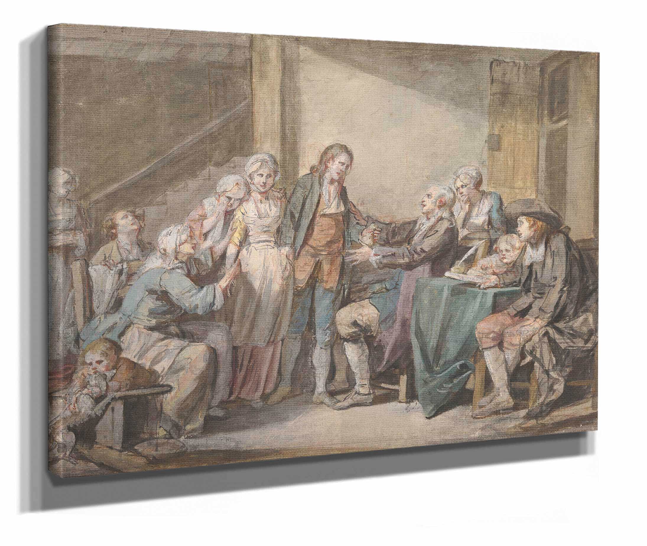 The Marriage Contract by Jean Baptiste Greuze - Image 2