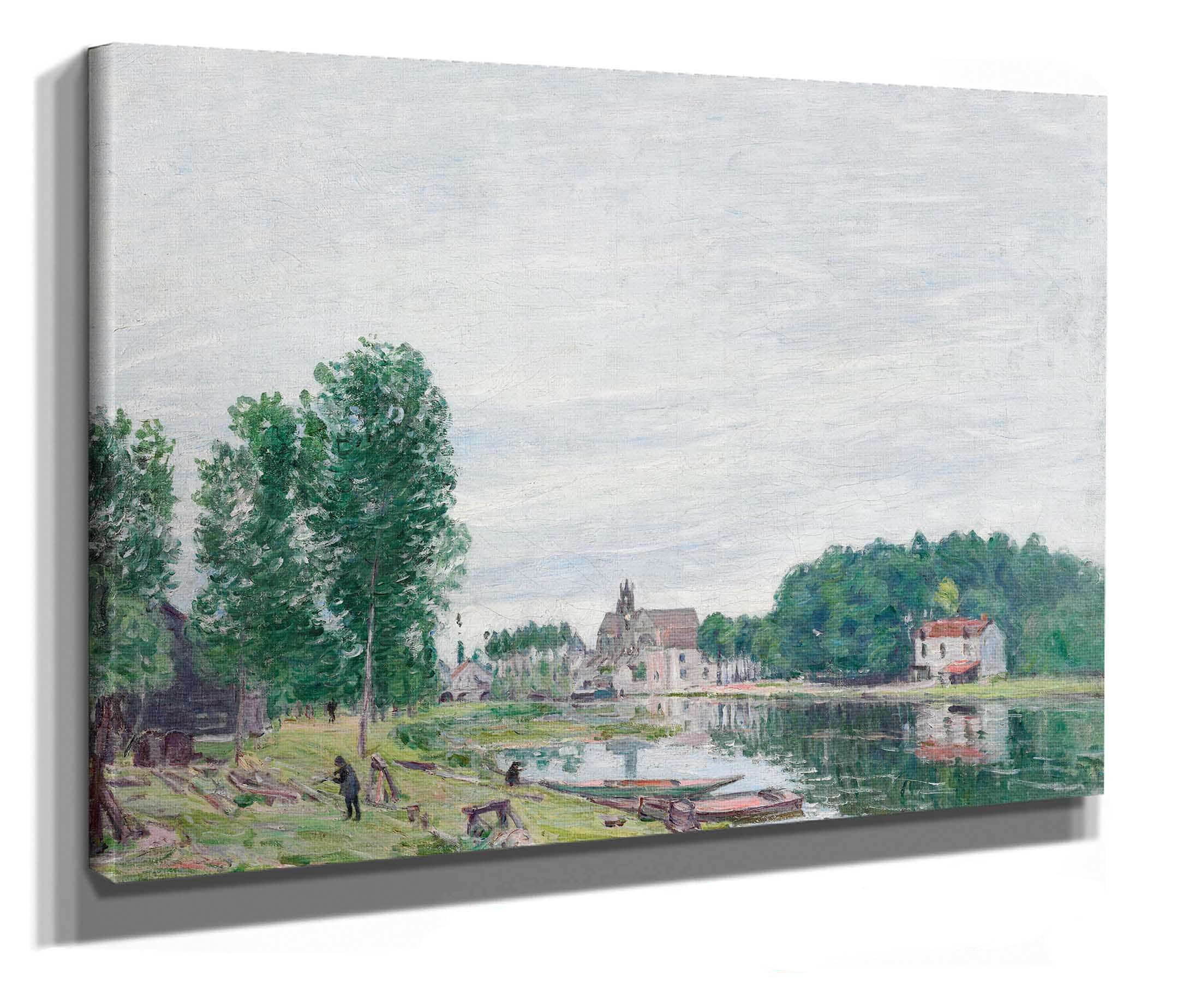 The Matrat Boatyard Moret Sur Loing Rainy Weather by Alfred Sisley - Image 2