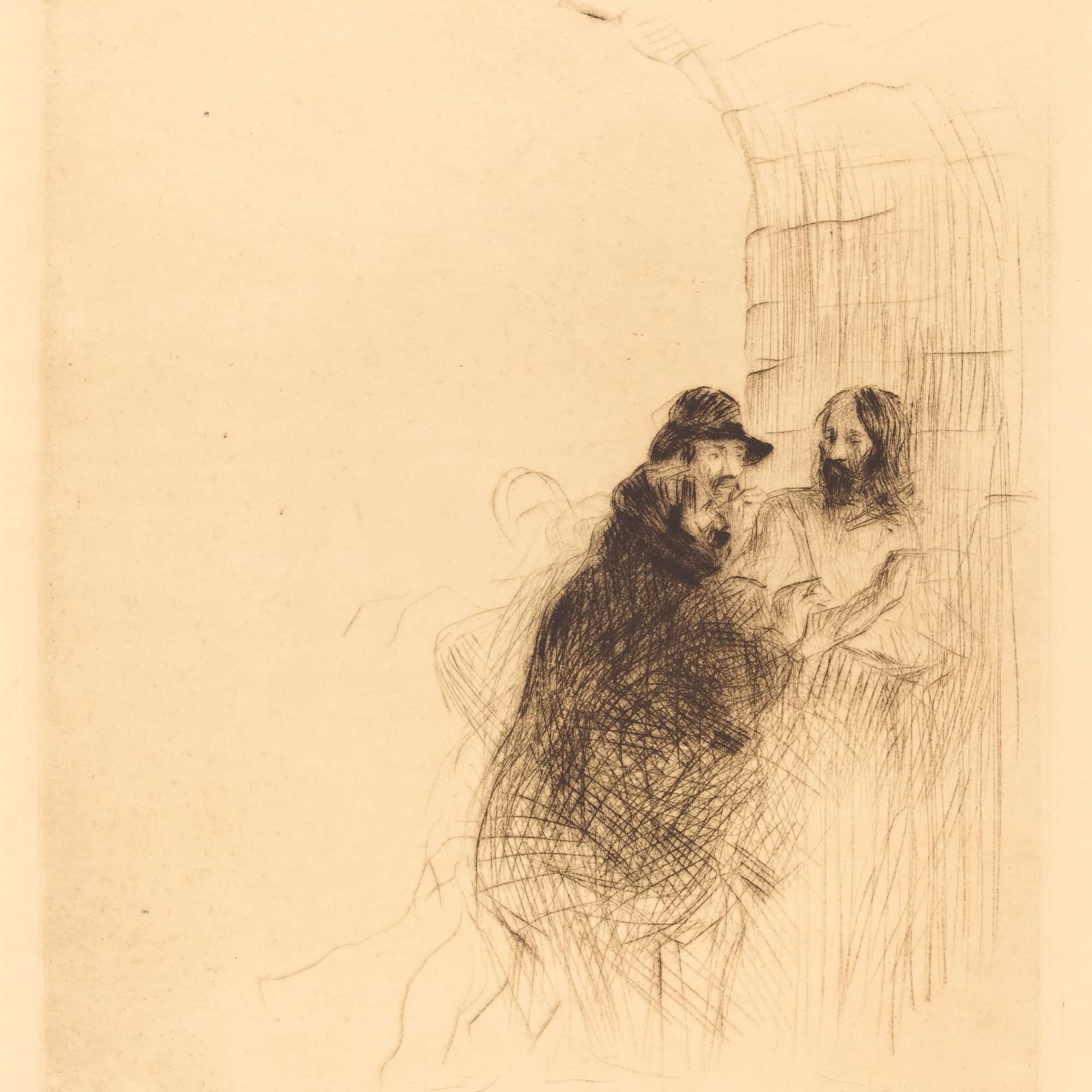 The Meeting Under The Arch Second Plate by Jean Louis Forain - Image 4