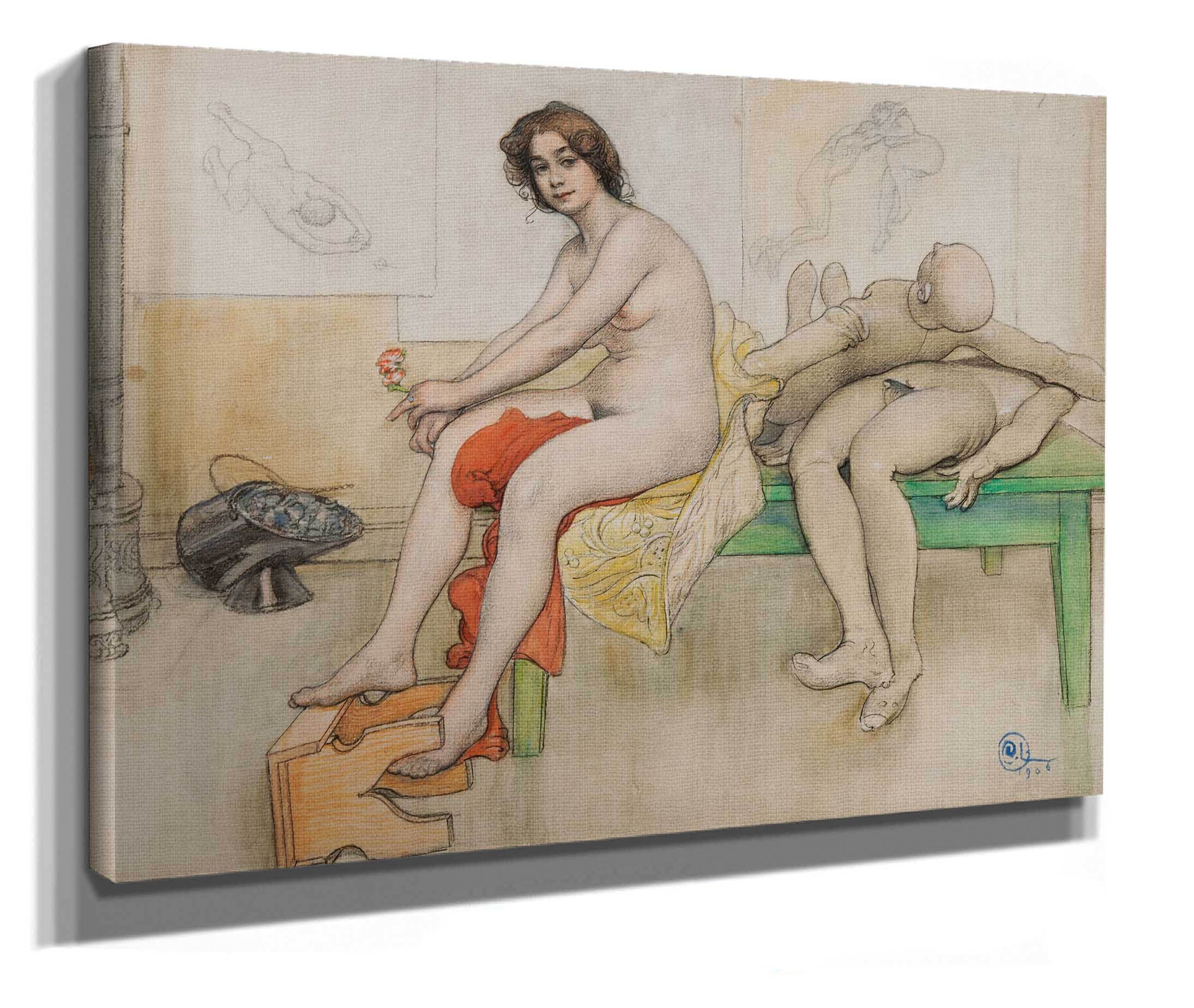 The Model And The Mannequins by Carl Larsson - Image 2