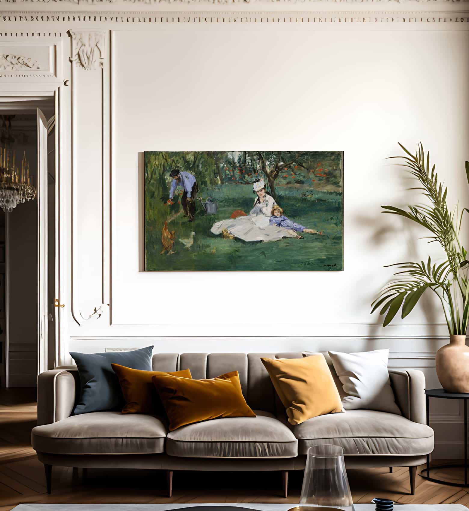 The Monet Family In Their Garden At Argenteuil By Edouard Manet - Image 3
