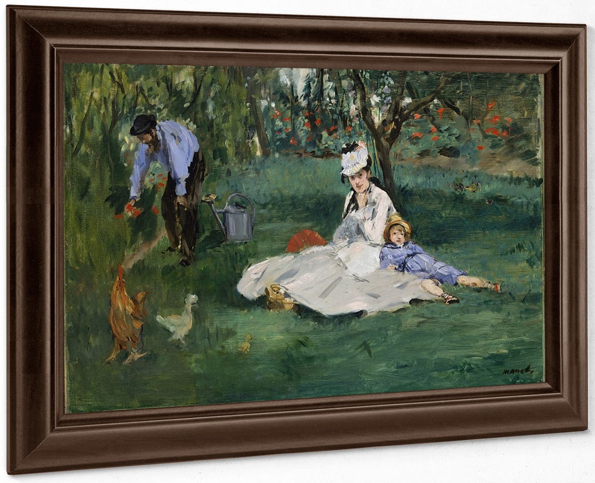 The Monet Family In Their Garden At Argenteuil By Edouard Manet - Image 6