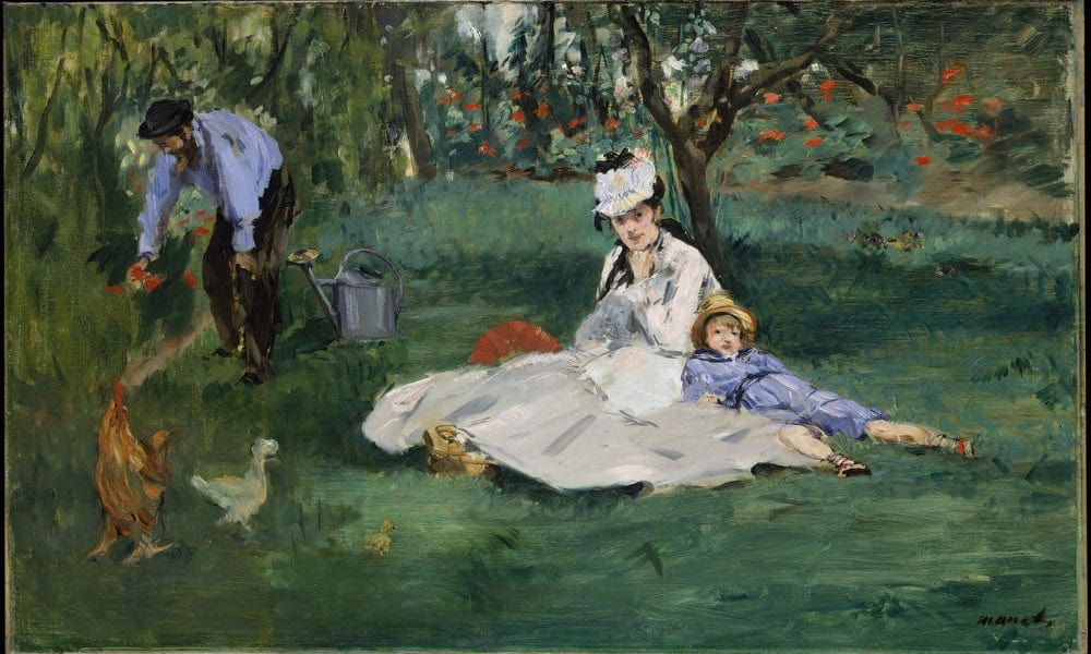 The Monet Family In Their Garden At Argenteuil By Edouard Manet - Image 7