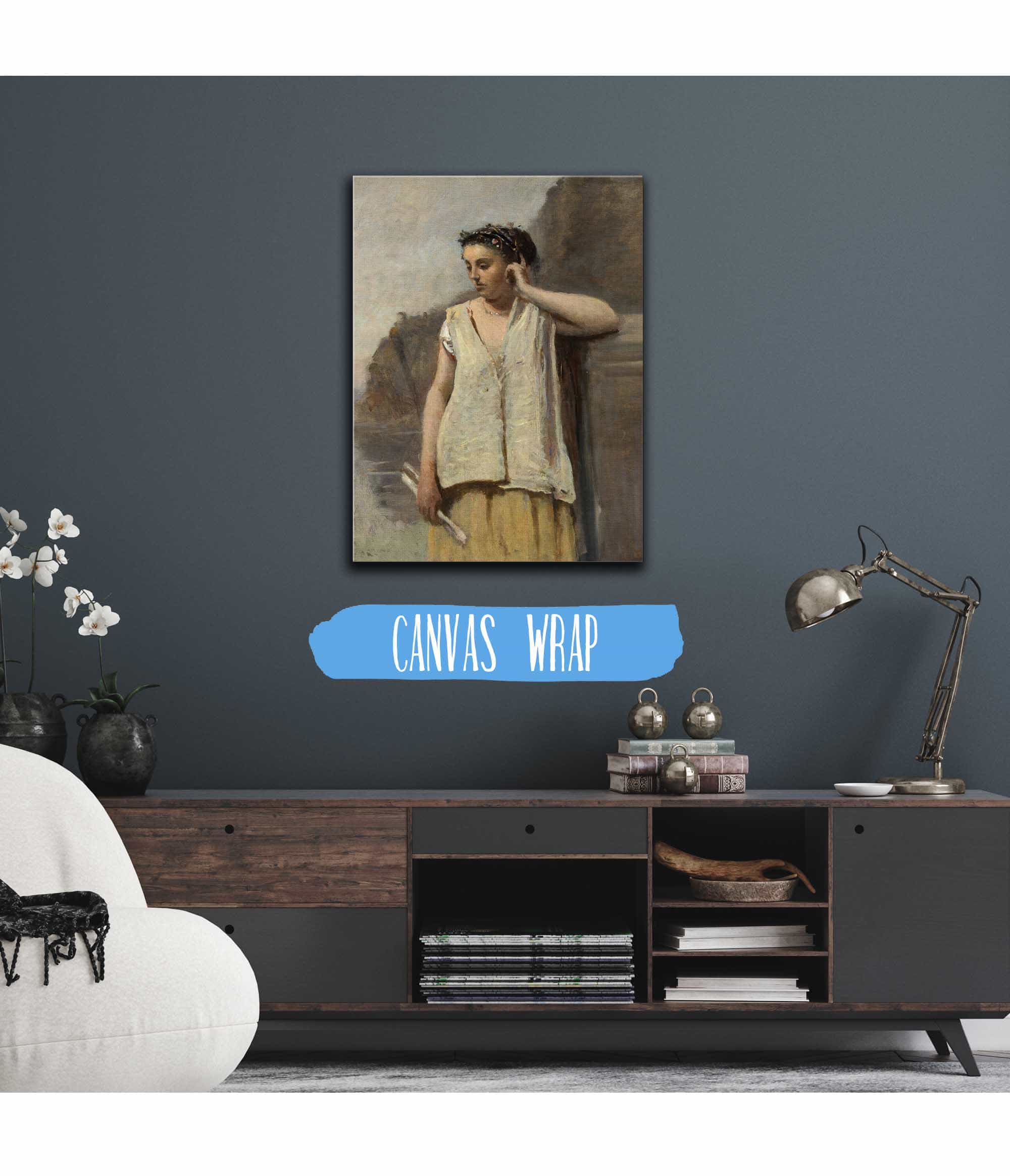 The Muse History by Jean Baptiste Camille Corot - Image 3