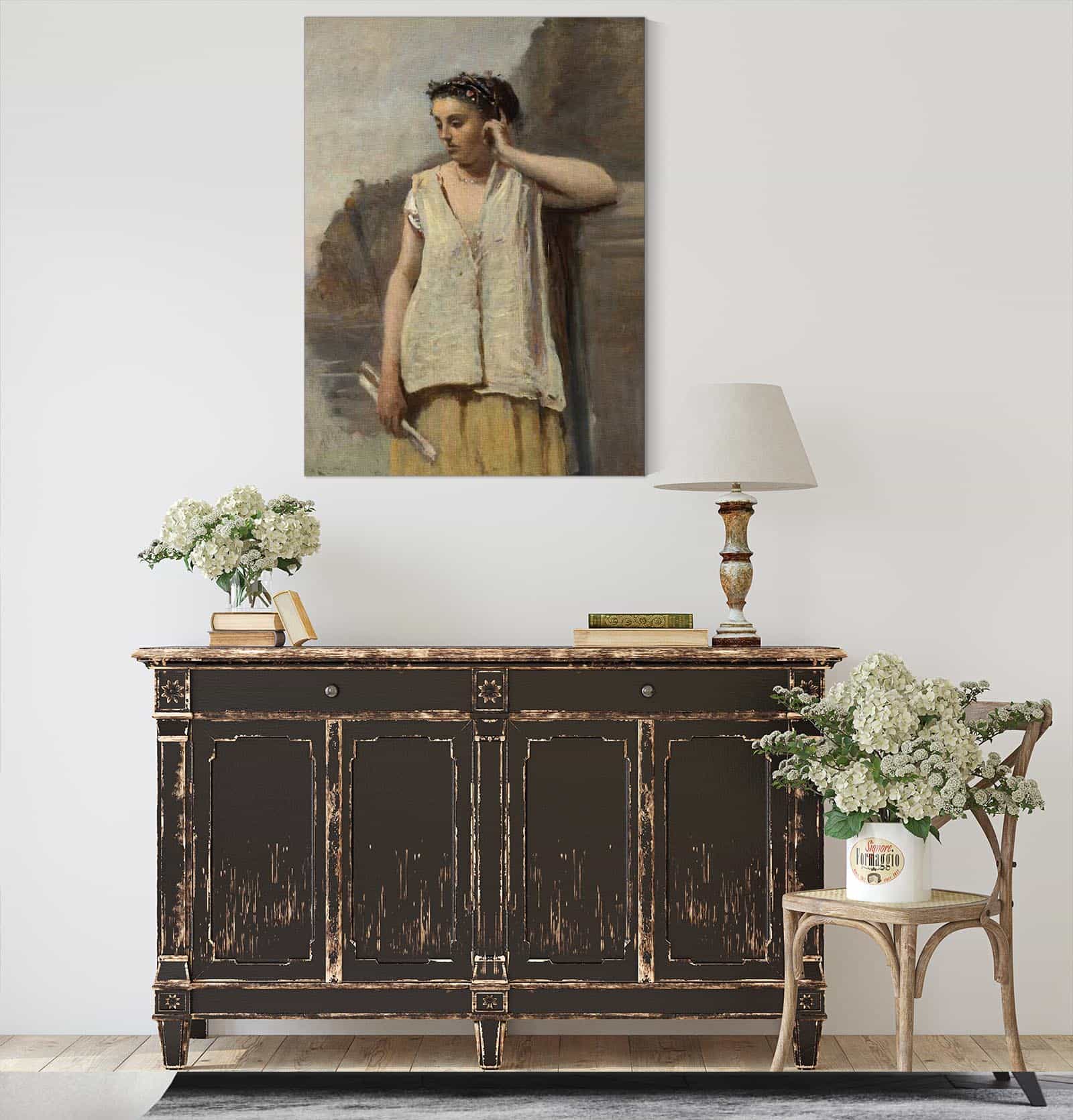 The Muse History by Jean Baptiste Camille Corot - Image 4
