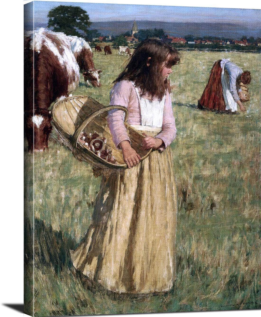 The Mushroom Gatherers Painting Henry Herbert La Thangue Canvas Art - Image 3