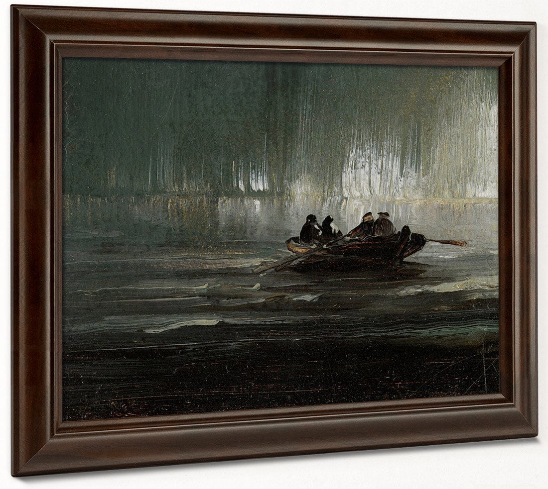 The Northern Lights Over Four Men In A Rowboat 1887 By Peder Balke - Image 6